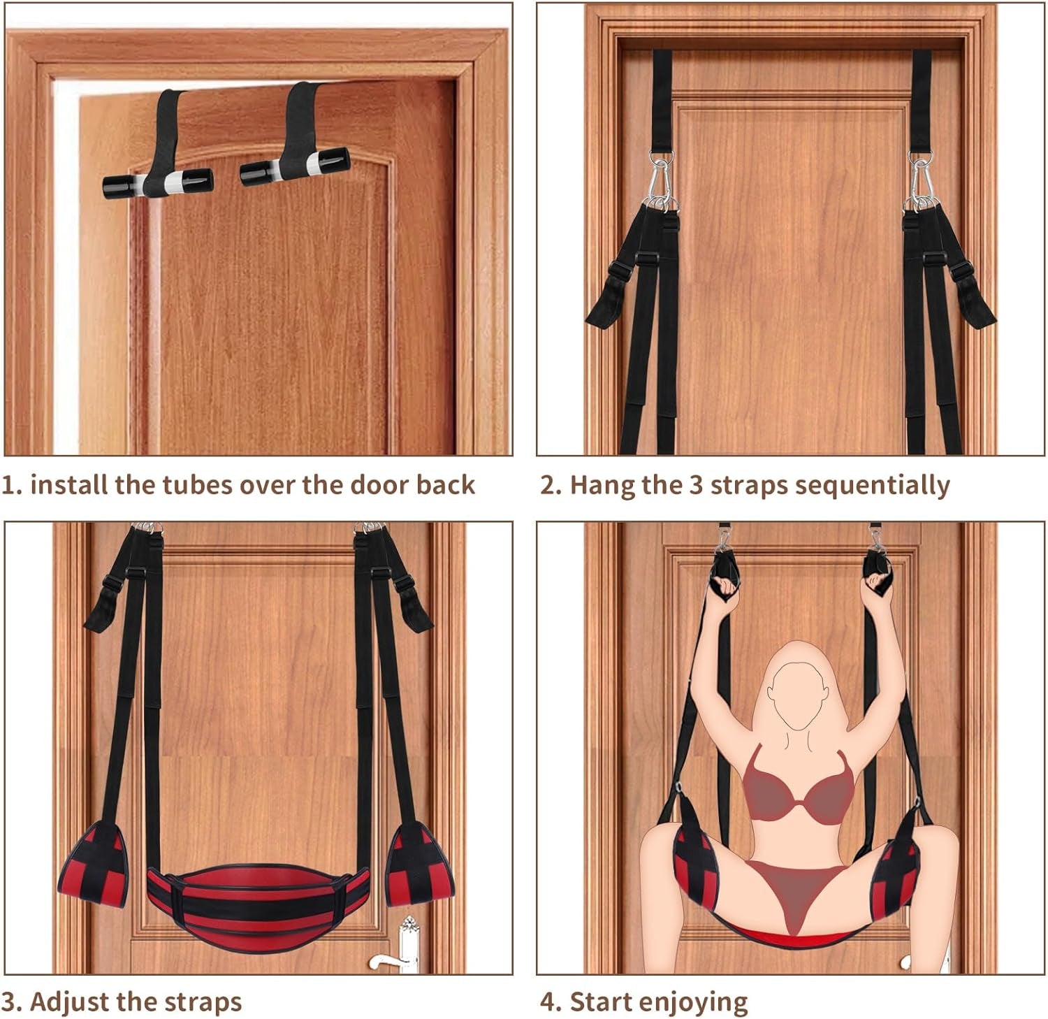 Velaryn Door Sex Swing with Seat & Restraints - SinfulX - Personal Care > Sexual Wellness > Sex Swing