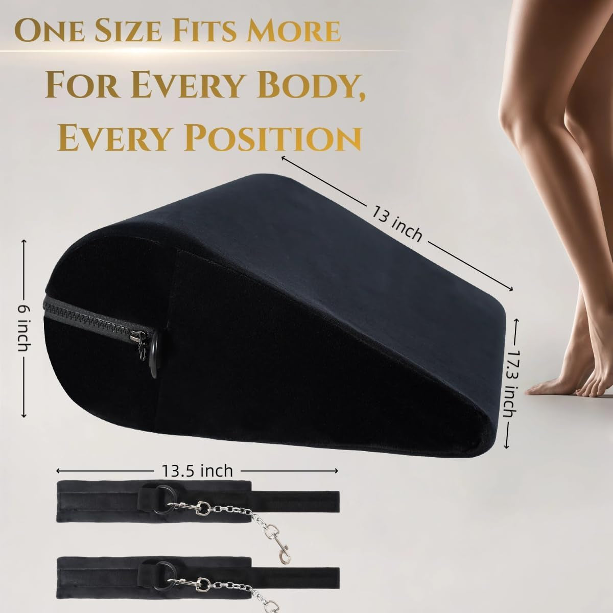 ObsidianRise Sex Position Pillow & Handcuffs Set | Black