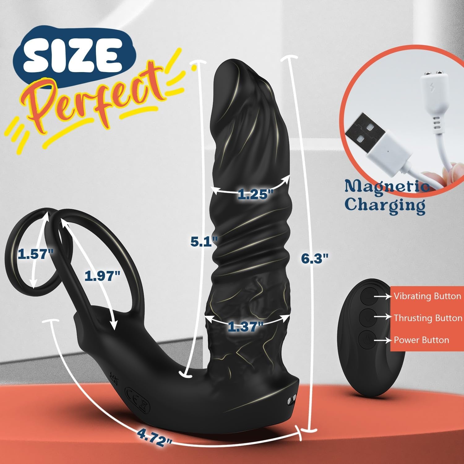 MaxThrust Thrusting Prostate Massager Cock Ring App Remote - SinfulX - Personal Care > Sexual Wellness > Prostate Massager Cock Ring