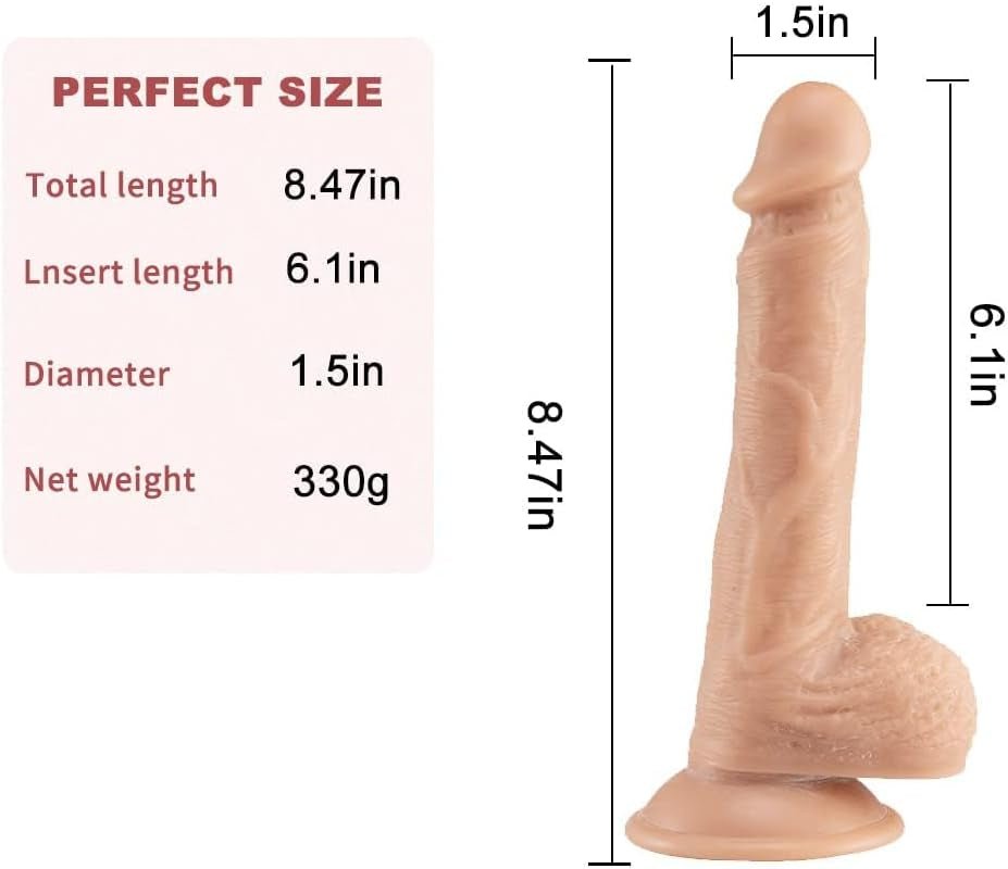 Realistic Squirting Dildo Ejaculating Penis for Beginners with Strong Suction Cup for Hands - Free Play,Soft Dildo with Curved Shaft and Balls for Women G - Spot and Anal Prostate Play 8.47 Inch - SinfulX - 