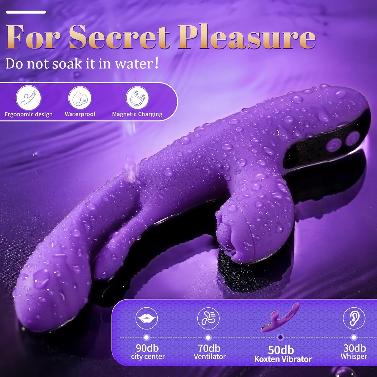 3 in 1 Rabbit Vibrator for Women - 5 Flapping & Tapping Modes G Spot Stimulator with LCD Display