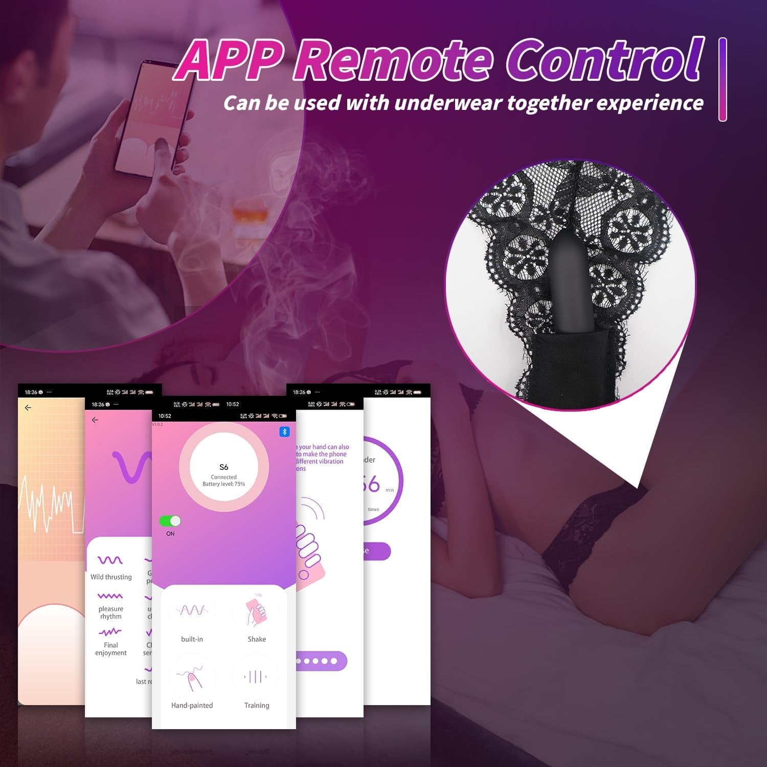 SyncWear App Remote Wearable Bullet Vibrator 10 Modes Quiet - SinfulX - Personal Care > Sexual Wellness > Bullet Vibrator