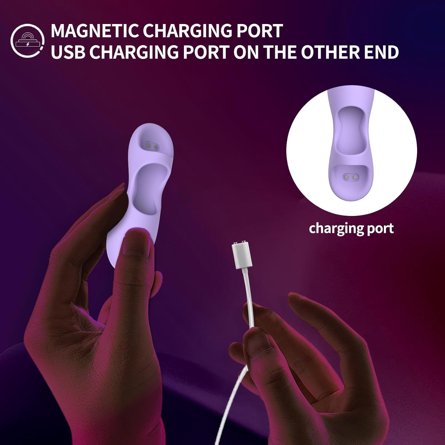 VeloraCurve Finger Vibrator 10 Modes Waterproof Quiet Purple - SinfulX - Personal Care > Sexual Wellness > Finger Vibrator