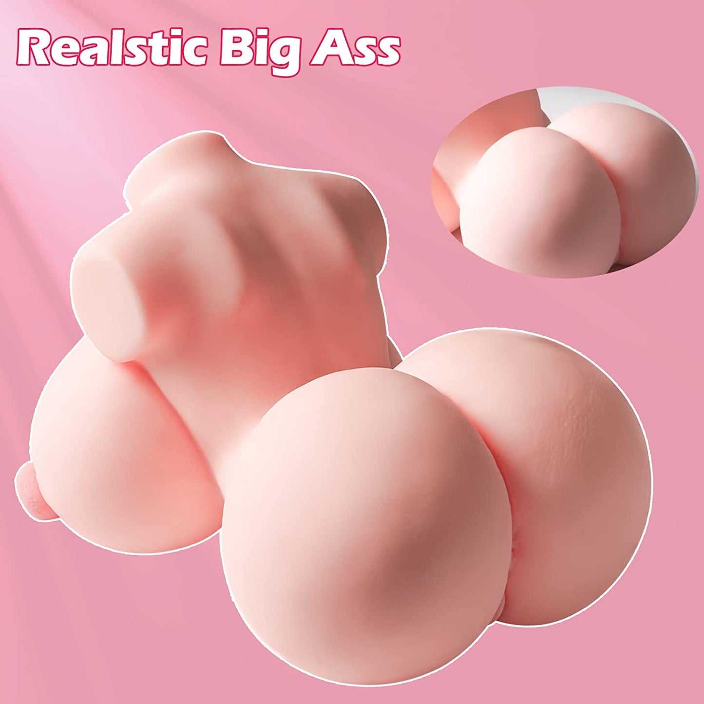 7.5Lb Sex Doll for Men Male Masturbator with Penetrable Big Nipples, 4 in 1 Adult Love Sex Dolls Torso with Realistic with Soft Boobs Big Butt Pussy Ass Vaginal Anal Masturbation Sex Toys for Men - SinfulX - 