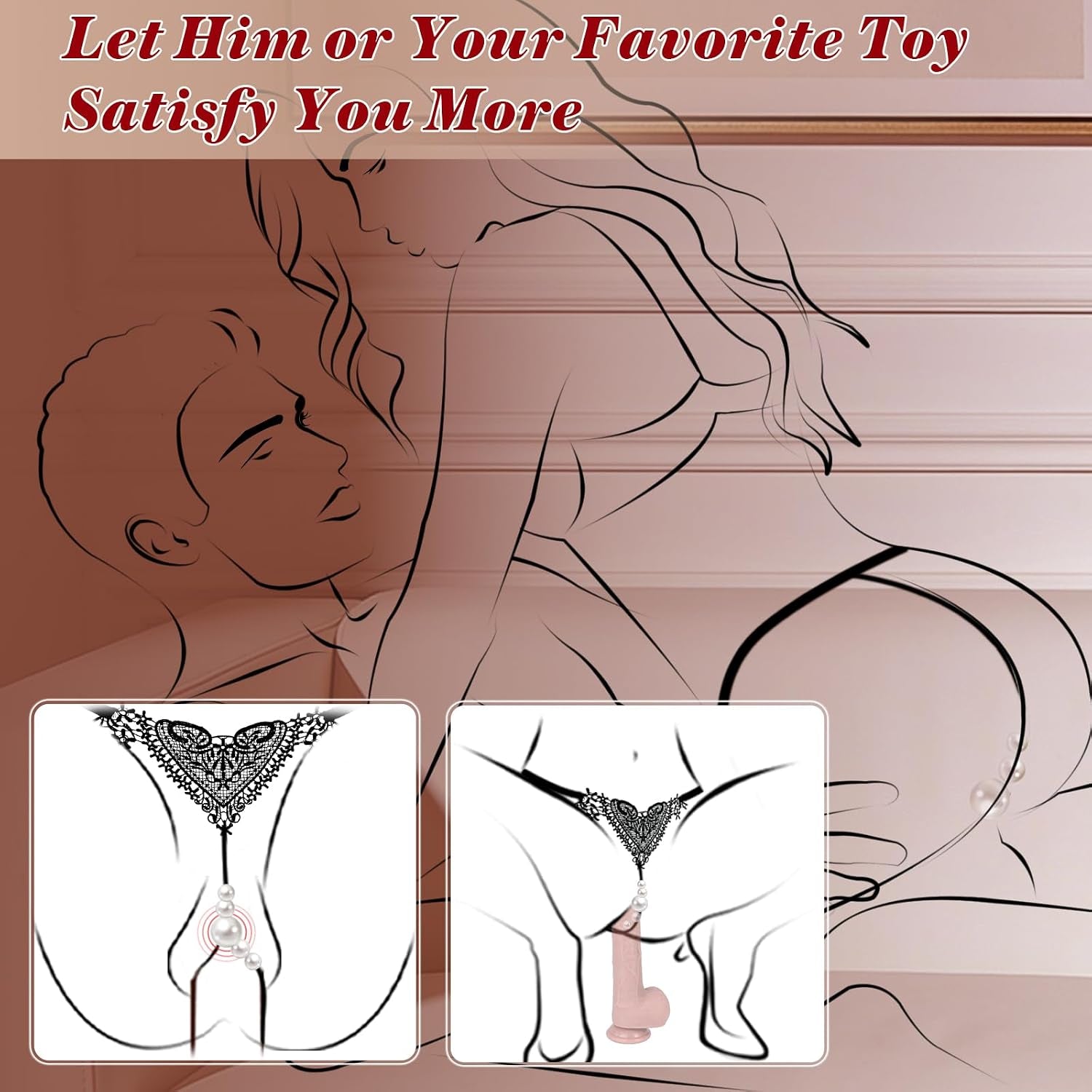 PearlVeil Vibrating Lace Thong | App Remote Panty Vibe