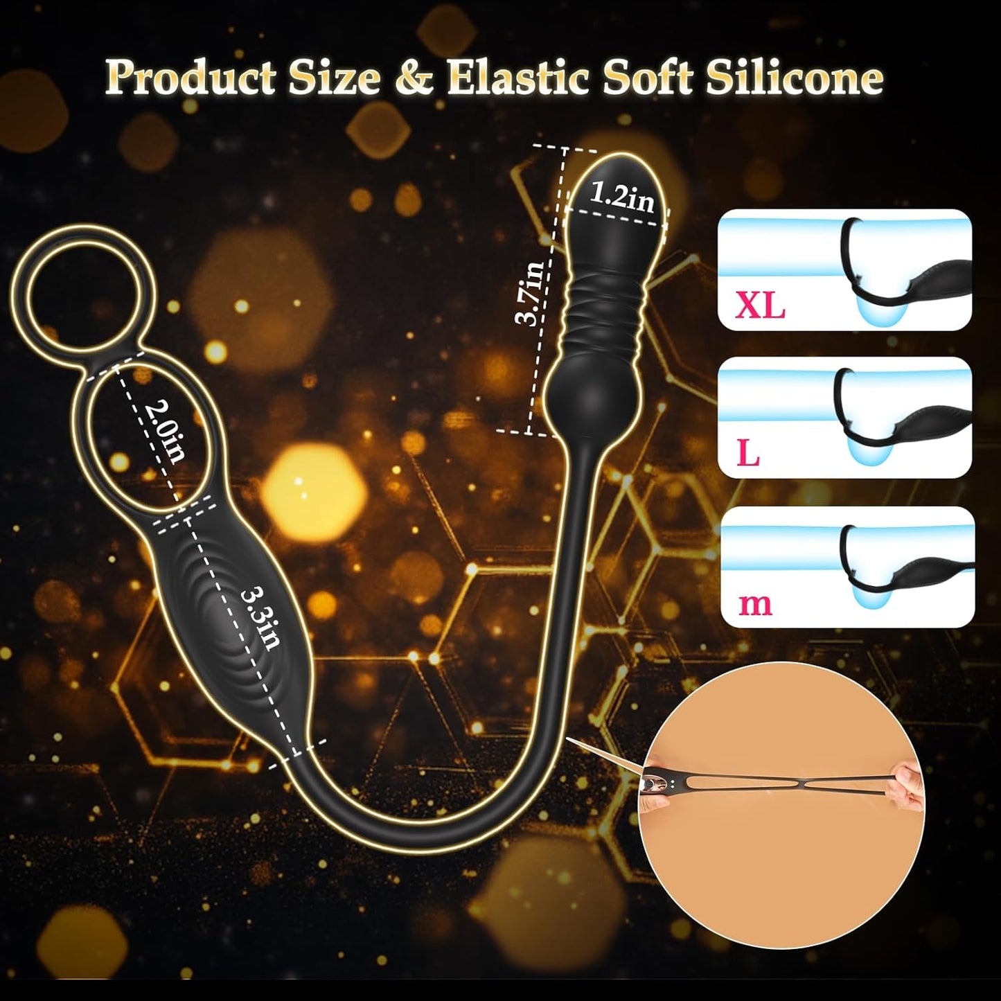 Thrusting Prostate Massager Anal Sex Toy with Vibrating Cock Ring Taint Testicle Stimulator, Remote Control APP Anal Butt Plug Dildo, Penis Ring Vibrator for Men,  Couples Male Adult Sex Toys