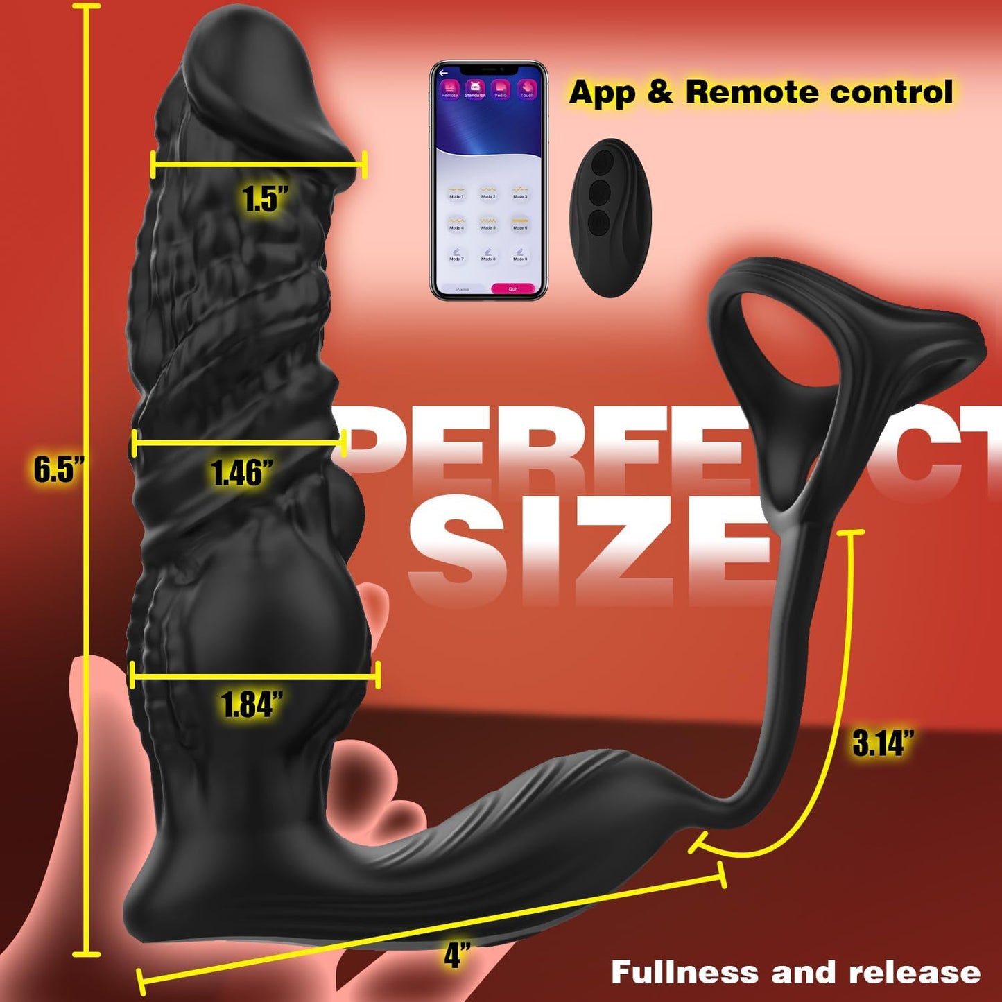 HyperThrust Thrusting Prostate Massager Cock Ring 9 Modes App Remote - SinfulX - Personal Care > Sexual Wellness > Prostate Massager Cock Ring