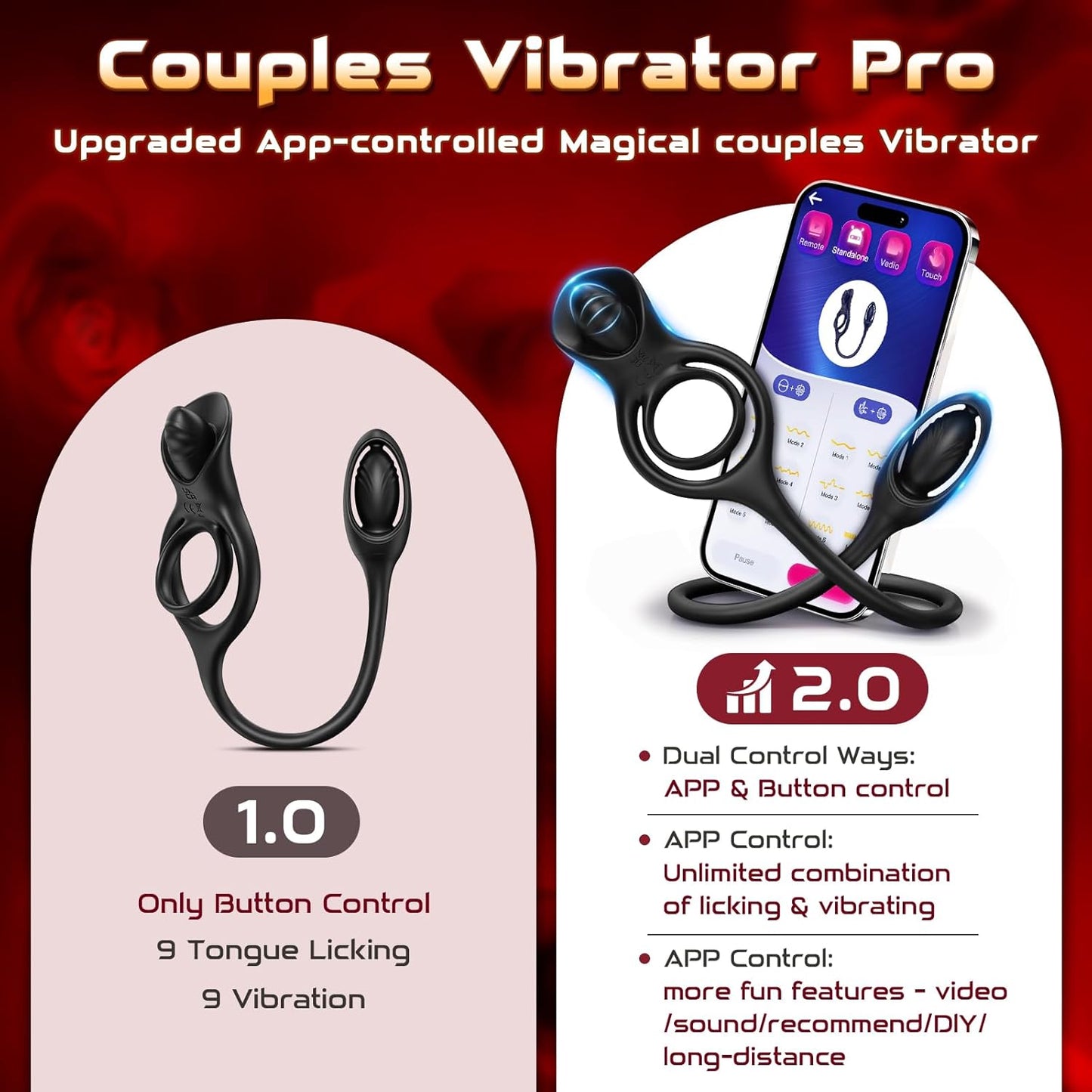 Vibrating Cock Ring with Anal Plug, 3 in 1 Prostate Massager Vibrating Butt Plug with APP Control 9 Vibration Modes Clitoral Stimulator, Anal Toys Penis Ring Vibrator Adult Sex Toy for Men Couples