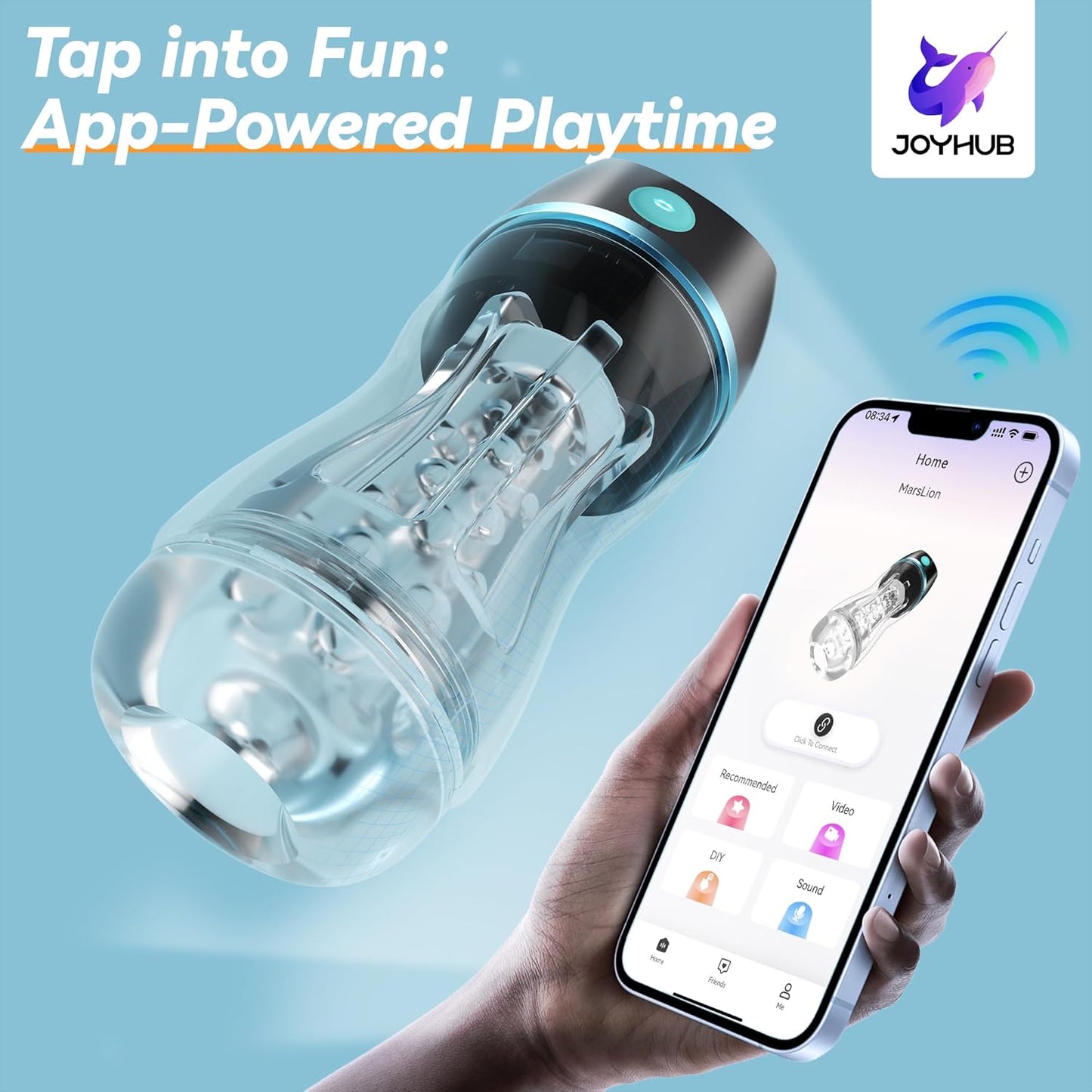 AI Interactive Sucking Male Masturbators - 7 Vibration & Suction Hands Free Pocket Pussy Male Stroker with 3D Realistic Textured, Blowjob Toy Penis Pump Adult Male Sex Toys for Men Sex Machine - SinfulX - 