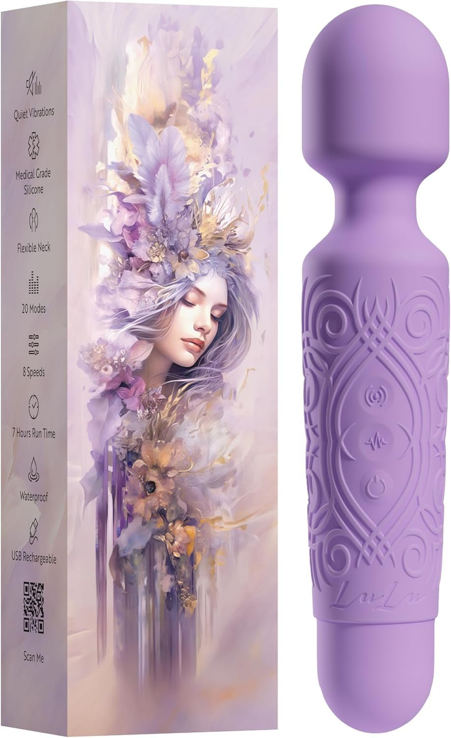 LunaWhisper Mini Wand Vibrator Rechargeable Waterproof Quiet - SinfulX - Personal Care > Sexual Wellness > Wand Vibrator