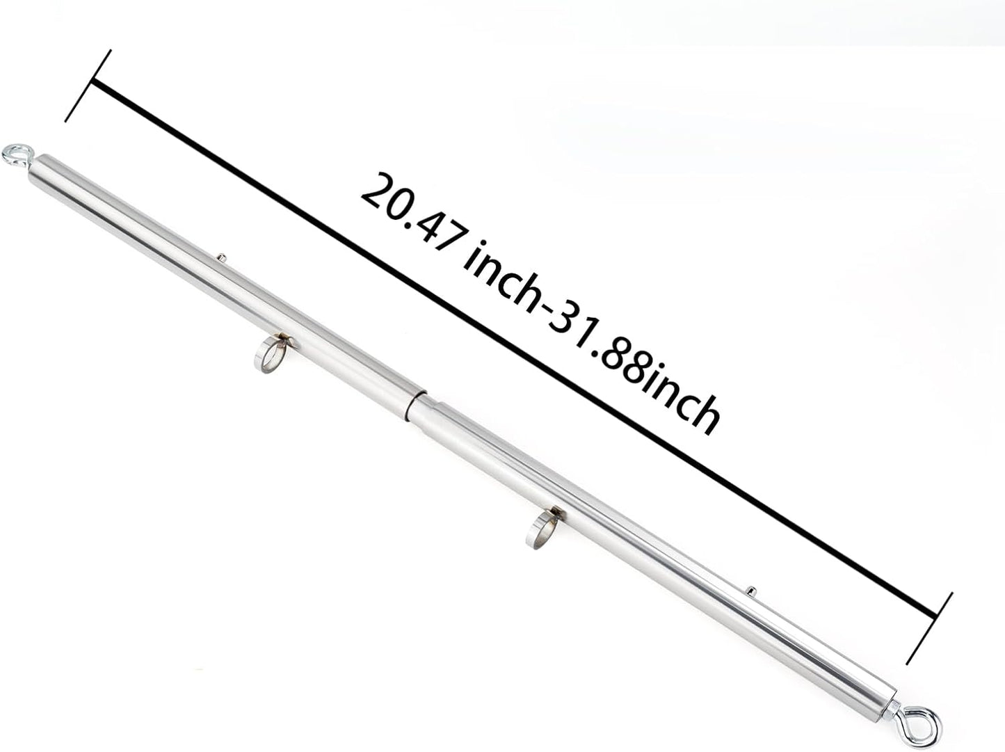 Spreader Bar Heavy Duty Stainless Steel Expandable Bar Home Gym with 4Pcs Furry Crocodile Red Adjustable Strap,Sports Aid Training Pilates Aid Kit,Indoor Yoga Set - SinfulX - 