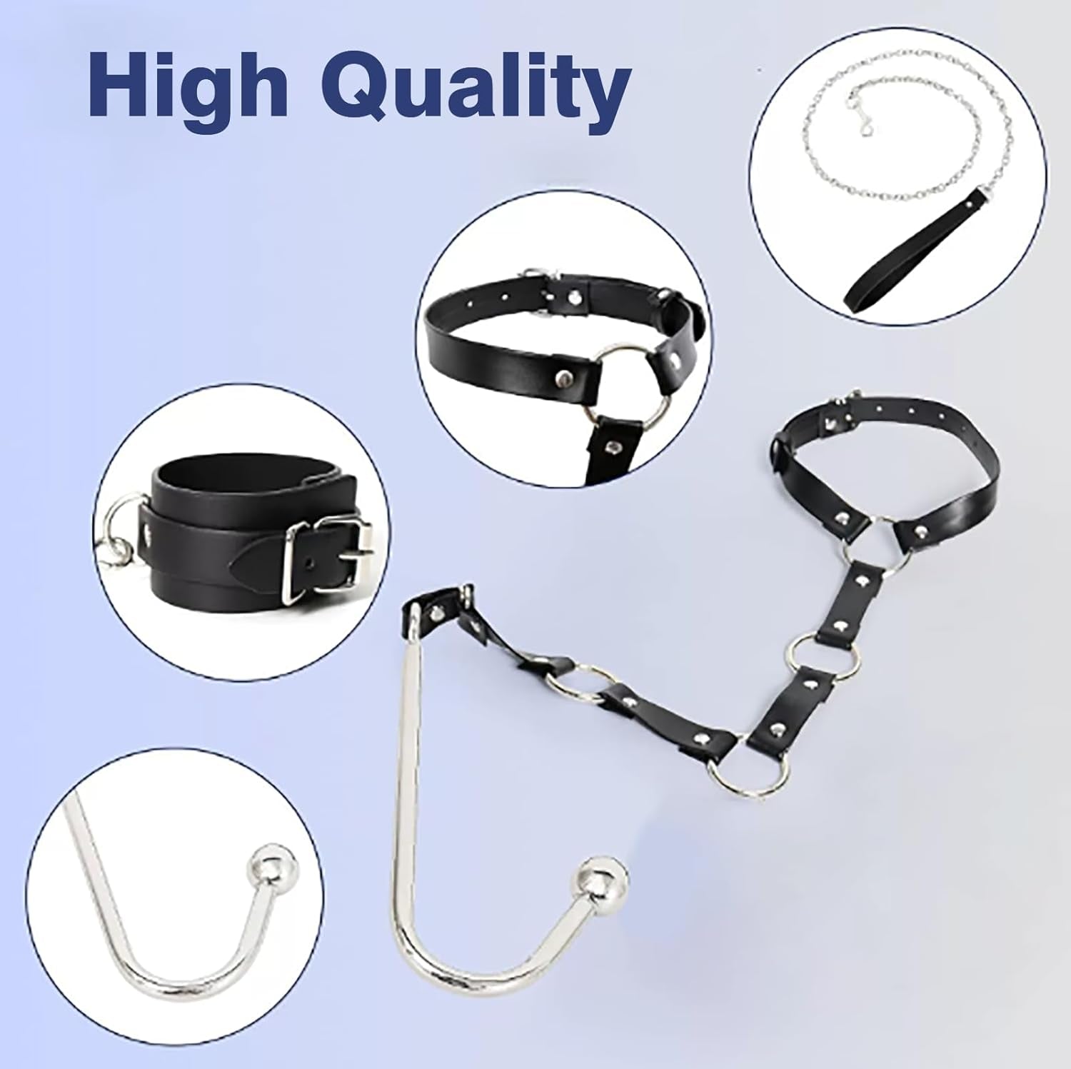 BDSM Anal Hooks Adult Sex Toys Anal Hook Butt Plug Kit Slave Restraints Set Erotic Fetish Sex Bondage Roleplay SM Game Bedroom for Couples Women Men - SinfulX - 