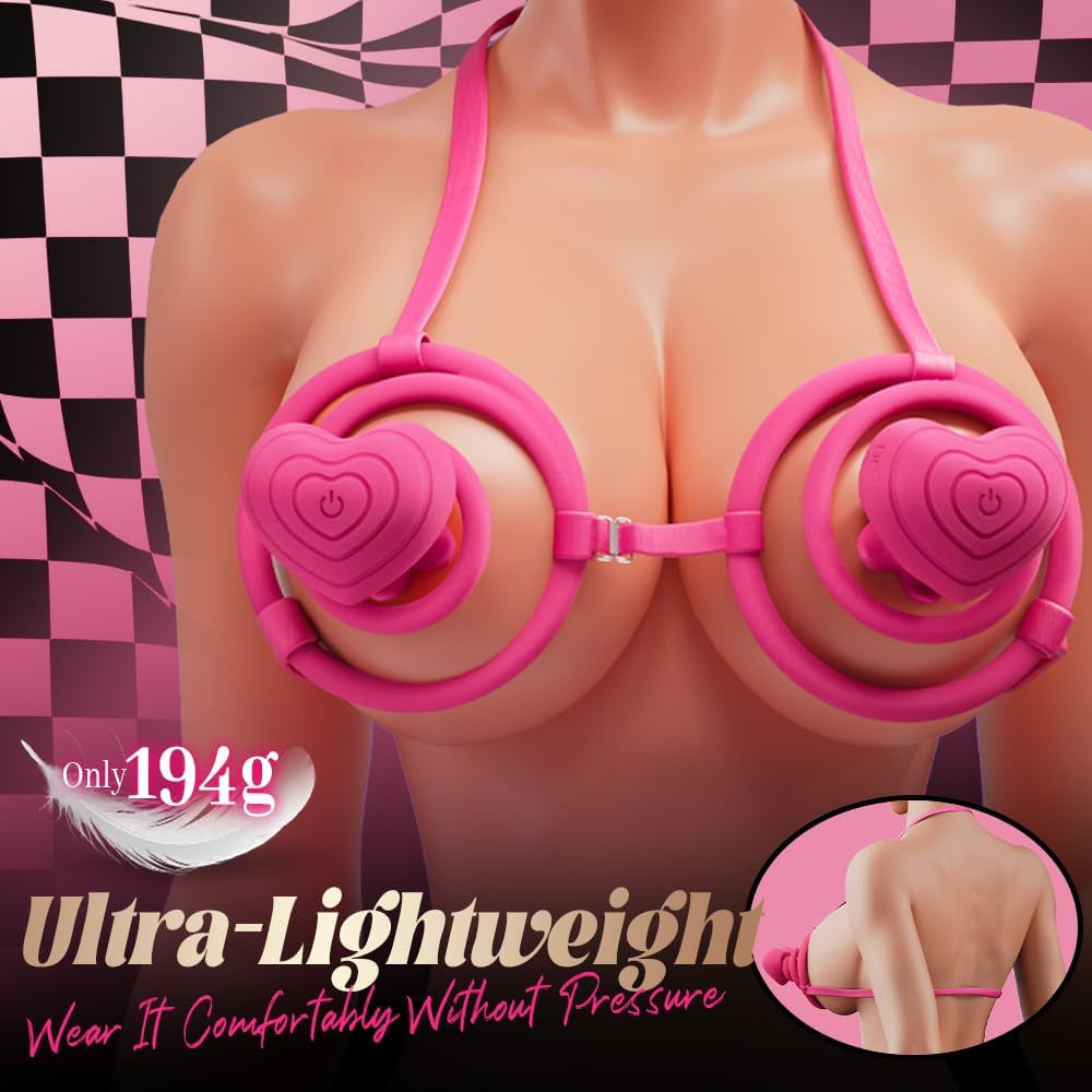 Sex Toys Nipple Vibrator for Women 6IN1 Wearable Nipple Stimulator Toy with 10 Vibration & App Control Vibrating Nipple Clamps Sex Toy for Boob Breast Stimulation Rose Adult Sex Toy for Woman Couples