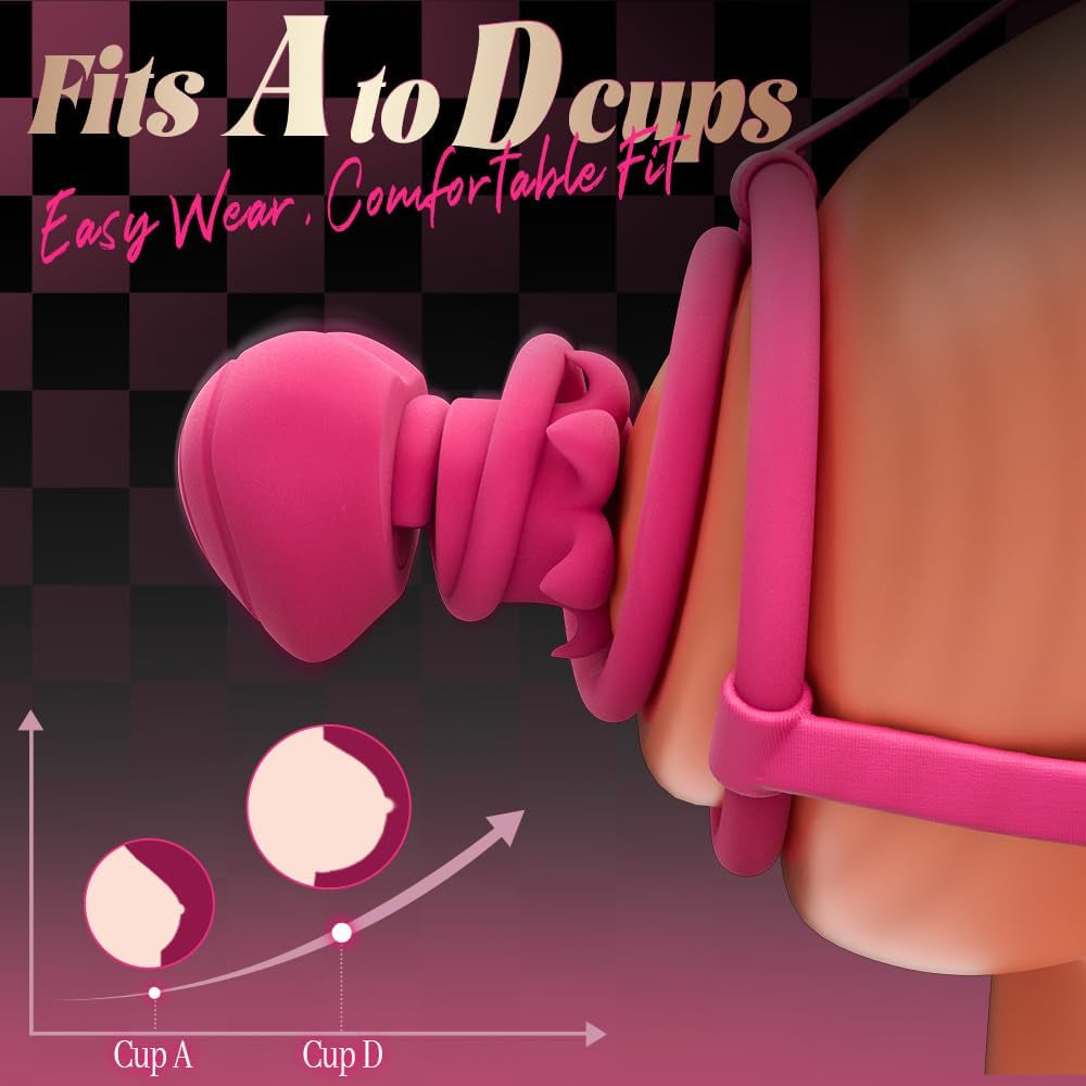 Sex Toys Nipple Vibrator for Women 6IN1 Wearable Nipple Stimulator Toy with 10 Vibration & App Control Vibrating Nipple Clamps Sex Toy for Boob Breast Stimulation Rose Adult Sex Toy for Woman Couples