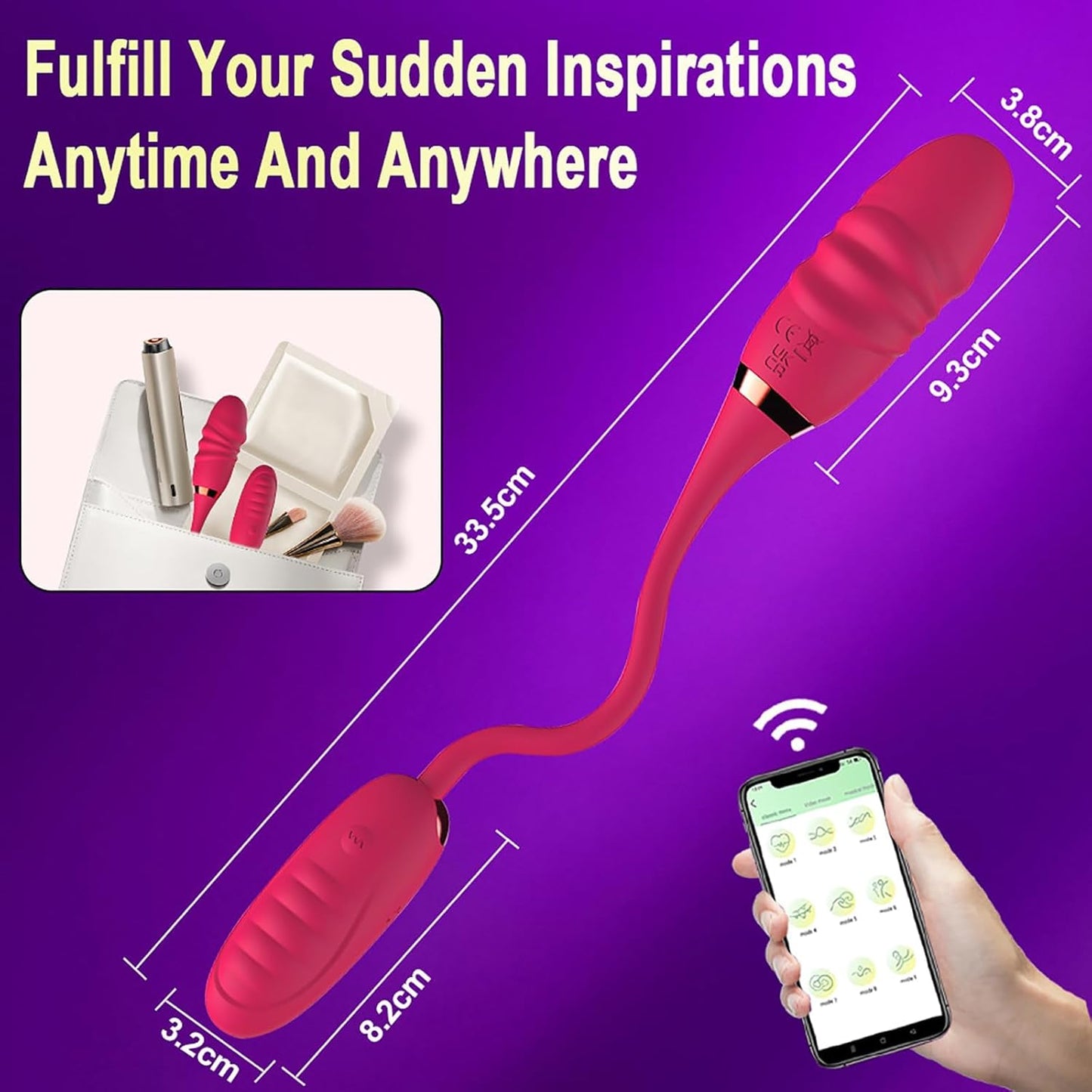 App Remote Control G Spot Vibrator for Couples Anal Double Ended Dildos Vibrators with 10 Vibration Modes Long Distance Remote Control Clitoris Stimulator Nipple Stimulator Female Sex Toys - SinfulX - 