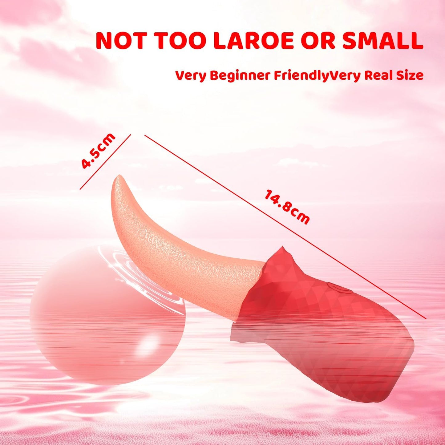 10 - Speed Rose Tongue Licking Vibrator for Women – Realistic Silicone Tongue Design,10 Vibration Modes, Waterproof USB Rechargeable Clitoral Stimulator,Quiet Discreet Adult Sex Toy for Women (Red) - SinfulX - 