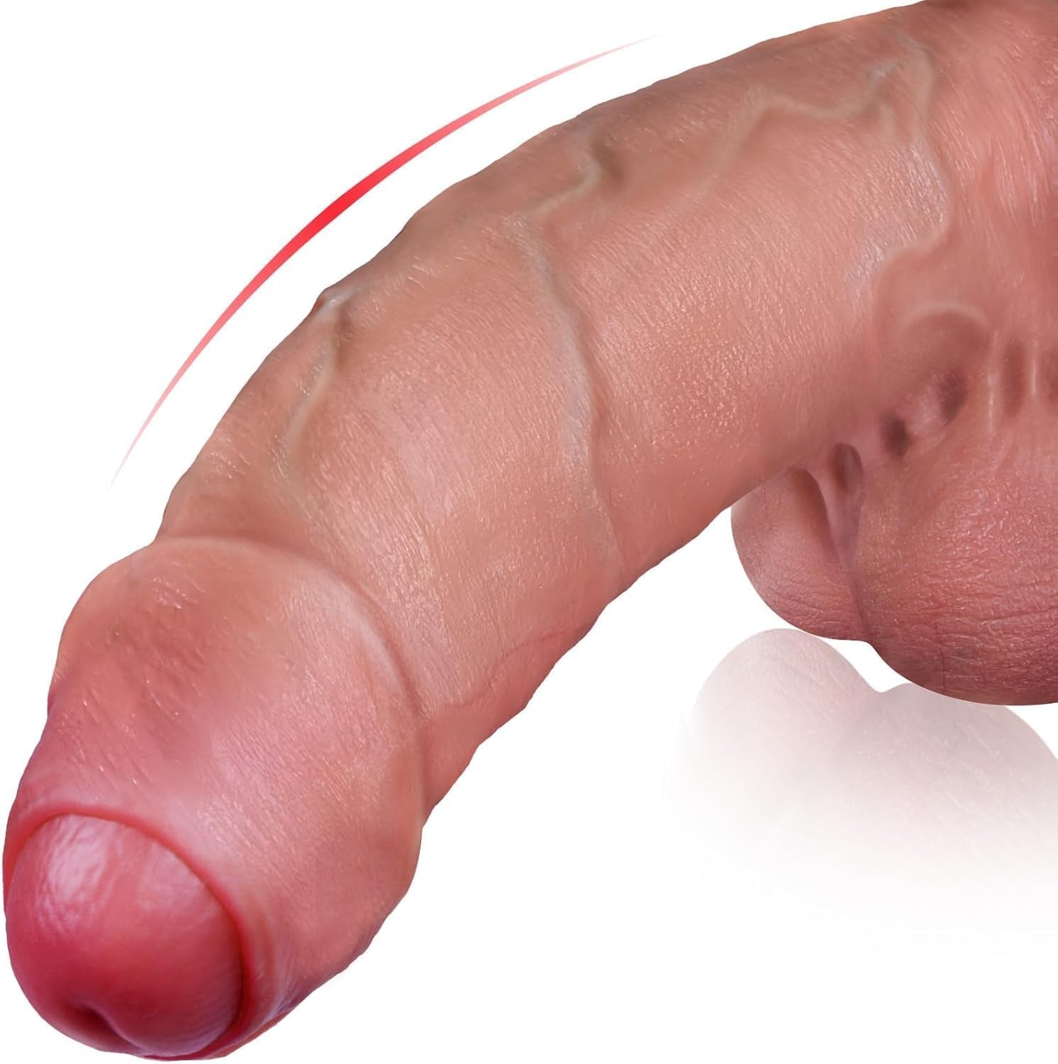 11'' Realistic Uncut Foreskin Big Dildo - Huge Thick Dildo with Strong Suction Cup for Hands - Free Play, Skin - Like Silicone Dildos, Lifelike Curved G - Spot & Anal Adult Sex Toys for Women Men - SinfulX - 