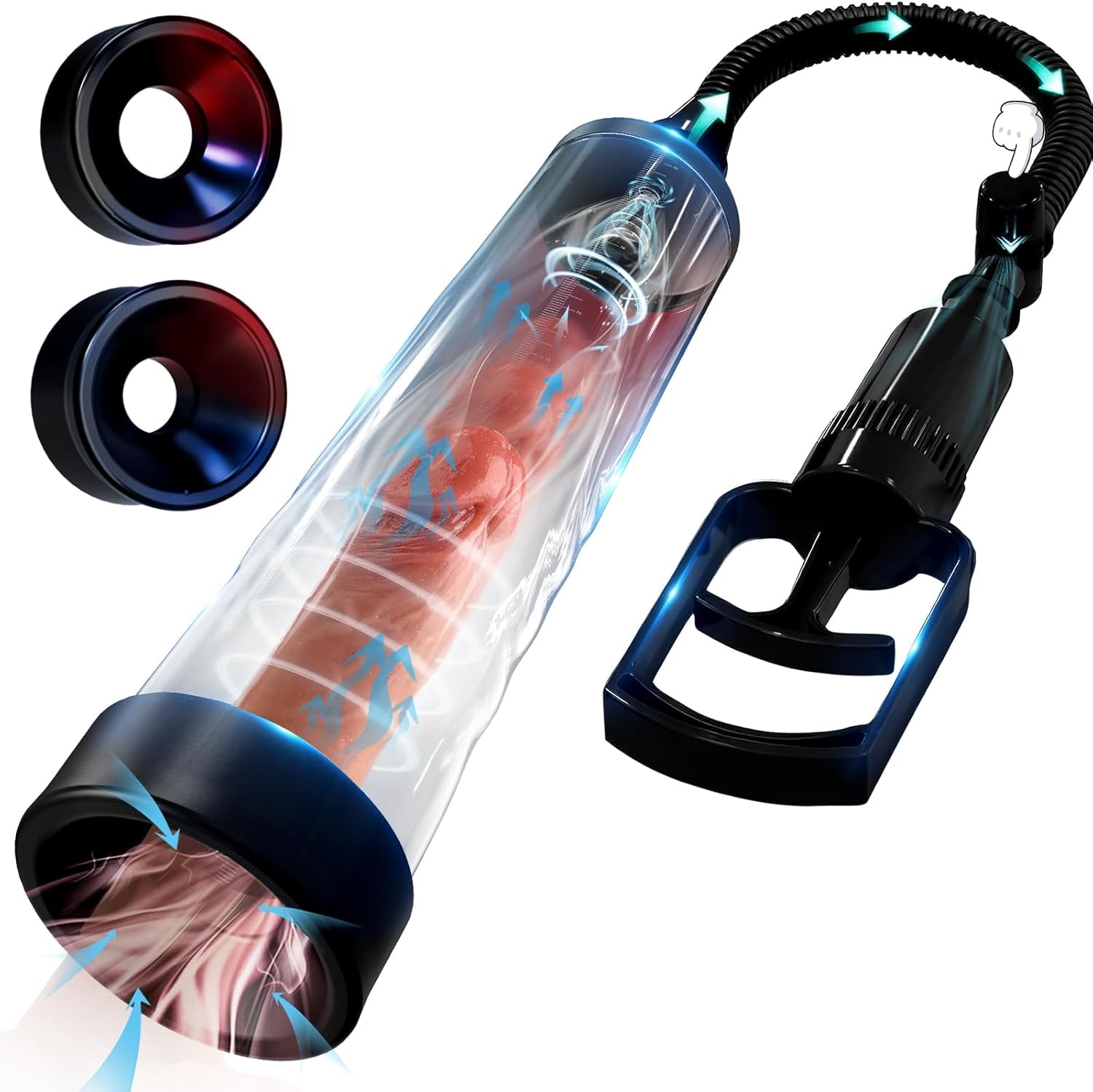 Penis Pump with Realistic Mouth, Manual Vacuum Penis Extender Male Masturbator,Sex Toys Sexual Stimulation Device for Erection, Ed,Adult Male Sex Toys for Men, Mouth Sex Toy (Regular Style) - SinfulX - 