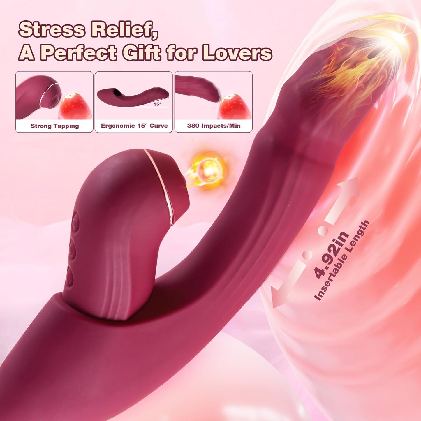 Vibrator Sex Toys Adult Dildo -  6 in 1 Detachable Set Heating APP Vibe with 7 Tapping 7 Thrusting 10 Vibration, Female True Clit Nipple G Spot Anal Stimulator for Women Men Couples Game