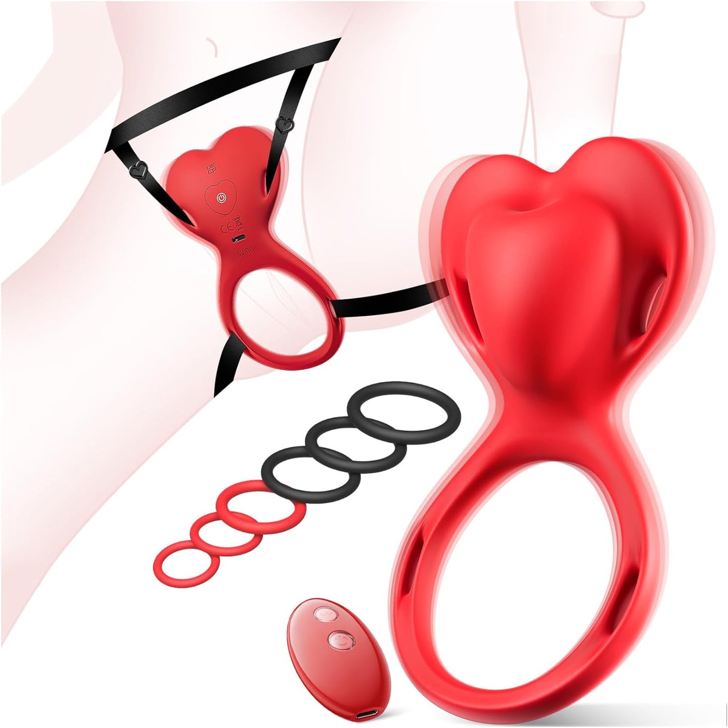 SilkLink Wearable Cock Ring Clit Stimulator Remote 10 Modes - SinfulX - Personal Care > Sexual Wellness > Couples Cock Ring