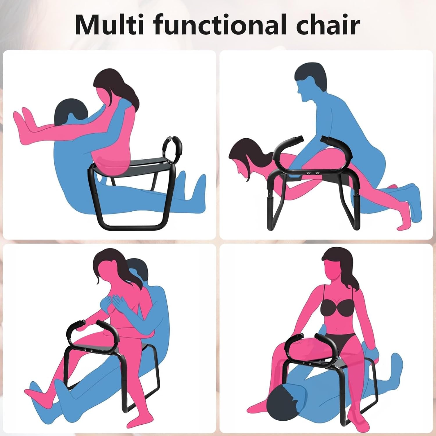 Sex Chair Position Enhancer Chair for Bedroom Bounce Stool,Sex Furniture Stools for Love Life,Sex Swivel Chair Sex Toys with Handles for Men Women Couple - SinfulX - 