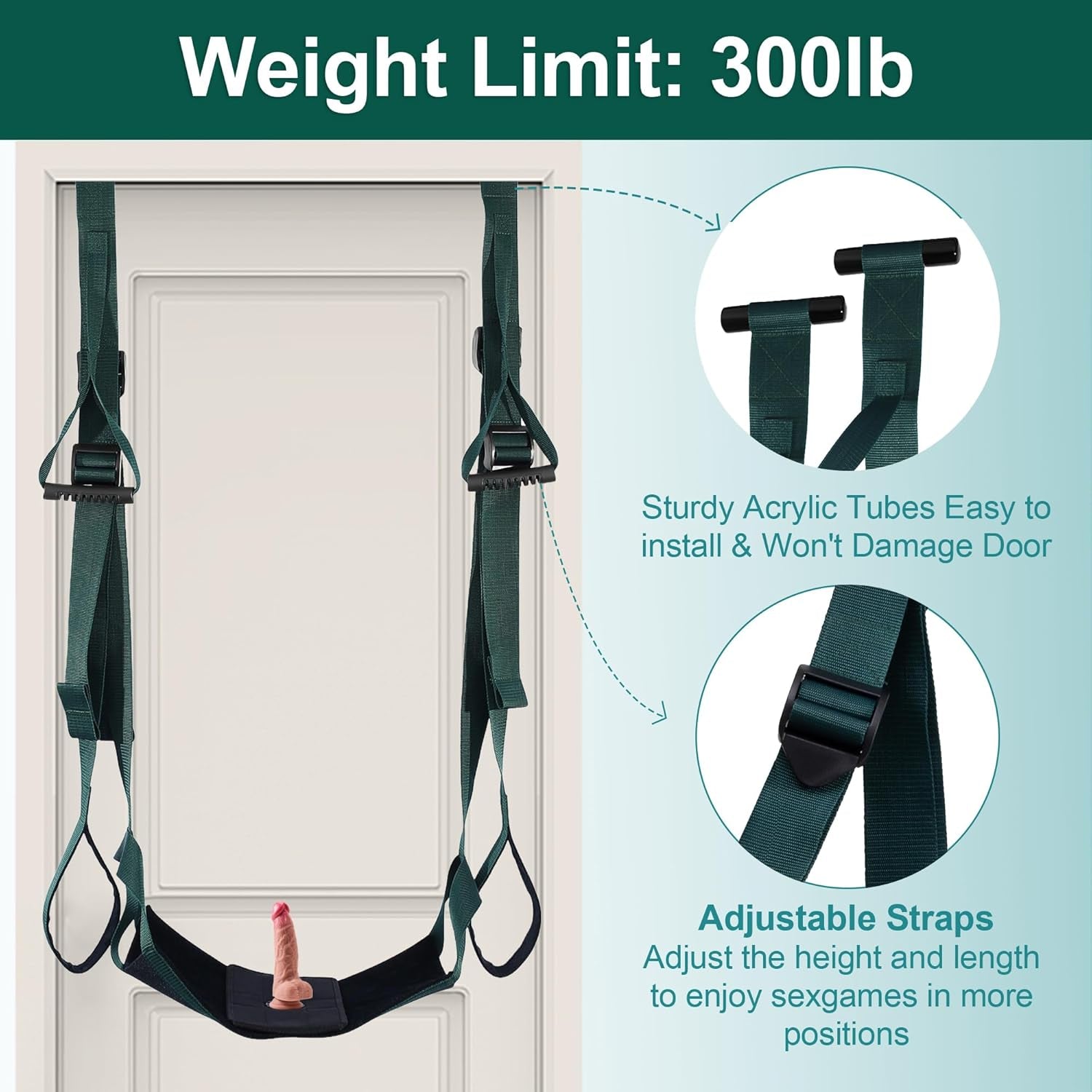 DuoLuxe Premium Door Sex Swing with Dildo & Seat - SinfulX - Personal Care > Sexual Wellness > Sex Swing