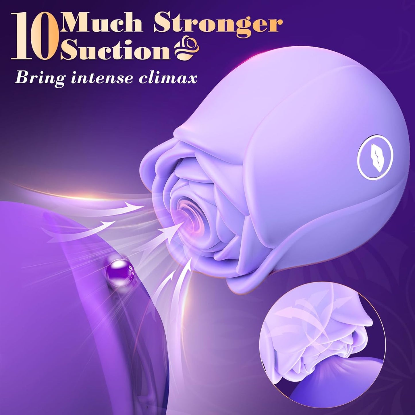 Sucking Vibrator Rose Sex Toy - Vibrator Sex Toys Adult Toys with 10 Suction Vibrators Clitoral Vibrater Clit Sucker Couple Female Women Adult Sex Toys & Games Jewelry - SinfulX - 