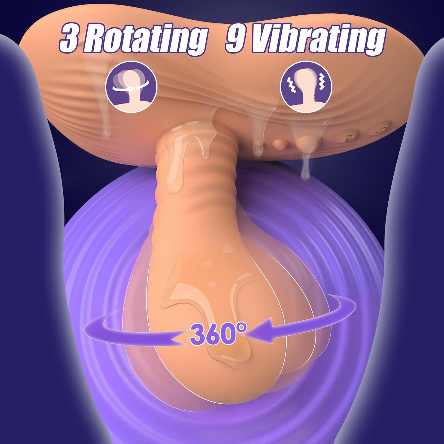Prostate Massager Anal Dildo Anal Toys, Riding Grinding Strap - On Dildos Adult Toys with 9 Rotating & Vibrating Suction Cup, Butt Plug Male Sex Toys for Men Sex Toy Anal Plug G Spot Vibrator New - SinfulX - 