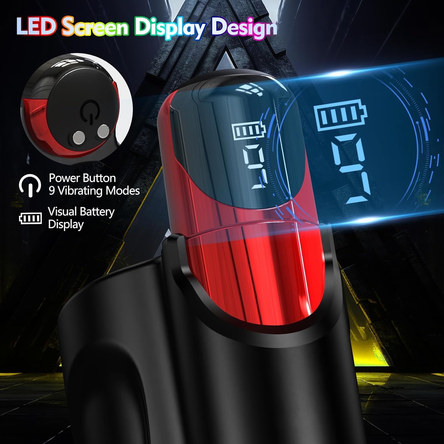 Male Sex Toy Penis Vibrator - Male Masturbator Adult Toys Penis Trainer with 9 Vibrations for Penis Training Wrap, Open-Ended Mens Vibrator with Detachable Bullet, Adult Sex Toys Games for Men Couple