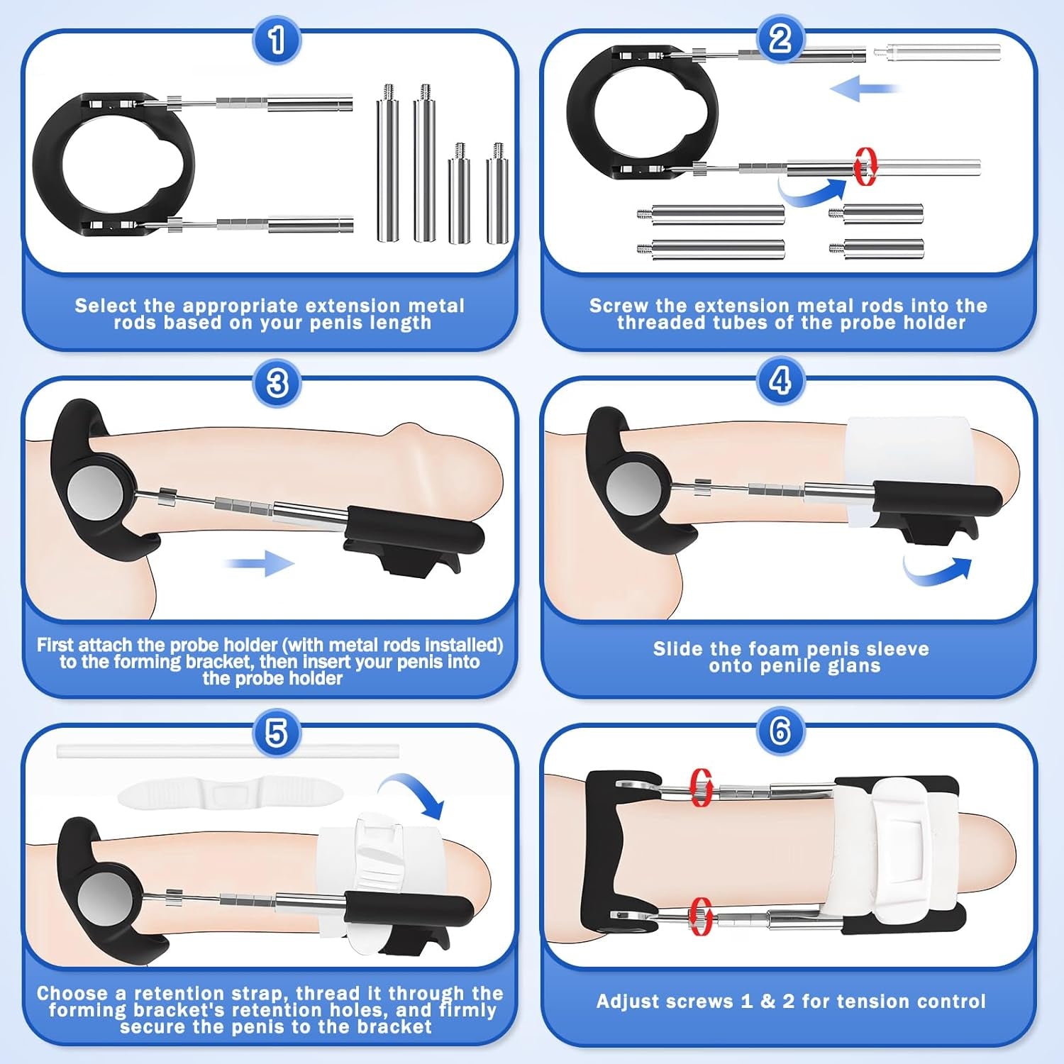 Penis Extender Penis Pump Sex Toys for Men, Adjustable Penis Extension Stretcher, Wearable Sex Toys - Pumps & Enlargers, Easy to Install, Penis Enlargement Traction Device - SinfulX - 