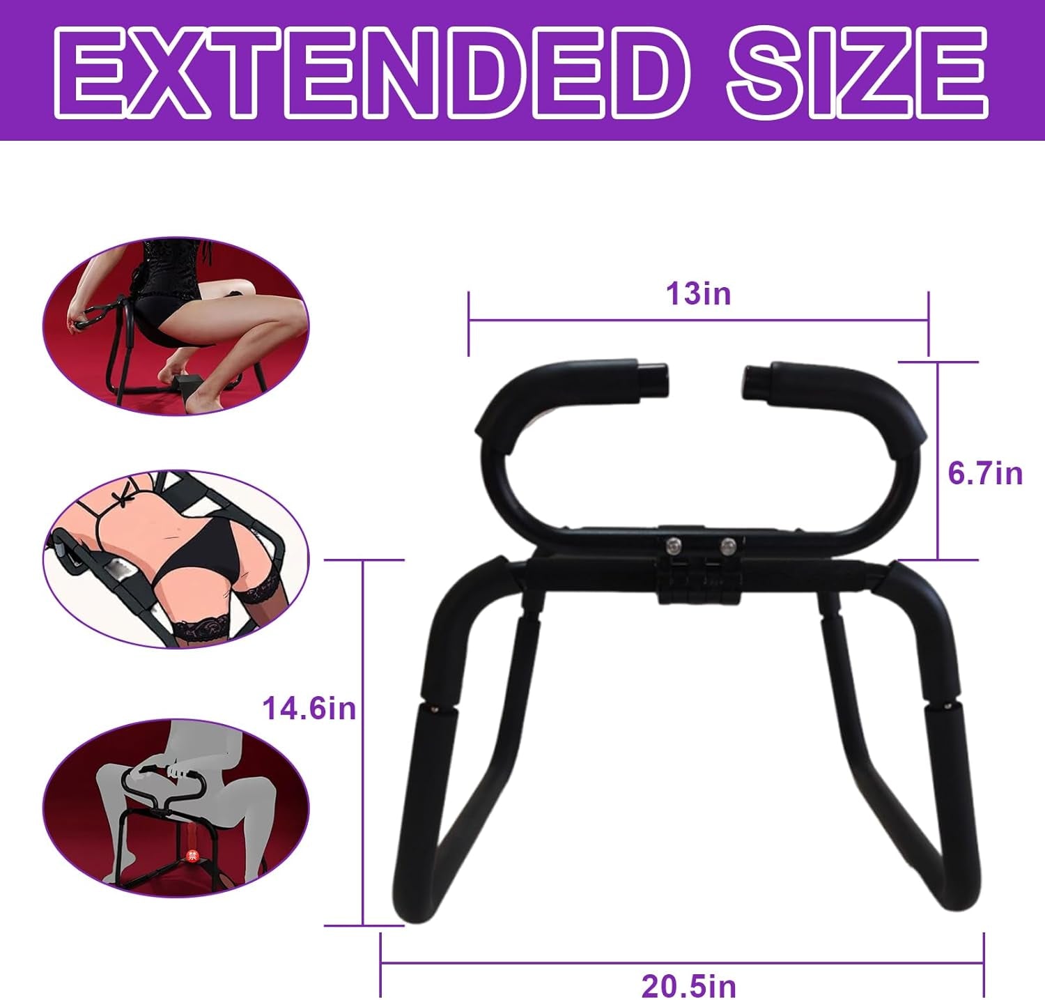 Sex Chair with Handles & Elastic Straps – Adjustable Bouncing Love Chair for Couples, Multifunctional Position Aid Stool, Easy to Assemble, Portable Intimate Furniture for Women and Men - SinfulX - 