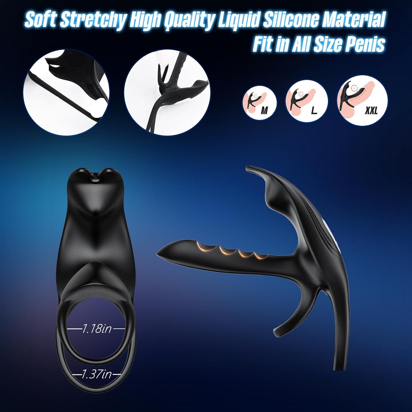 SyncDriveX Cock Ring Clit Stimulator Remote 10 Modes Waterproof - SinfulX - Personal Care > Sexual Wellness > Couples Cock Ring