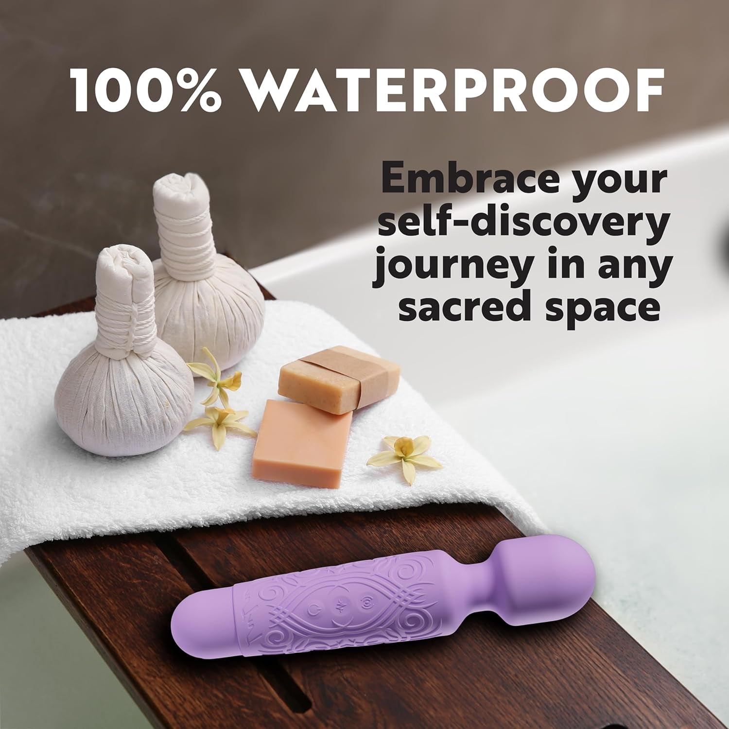 LunaWhisper Mini Wand Vibrator Rechargeable Waterproof Quiet - SinfulX - Personal Care > Sexual Wellness > Wand Vibrator