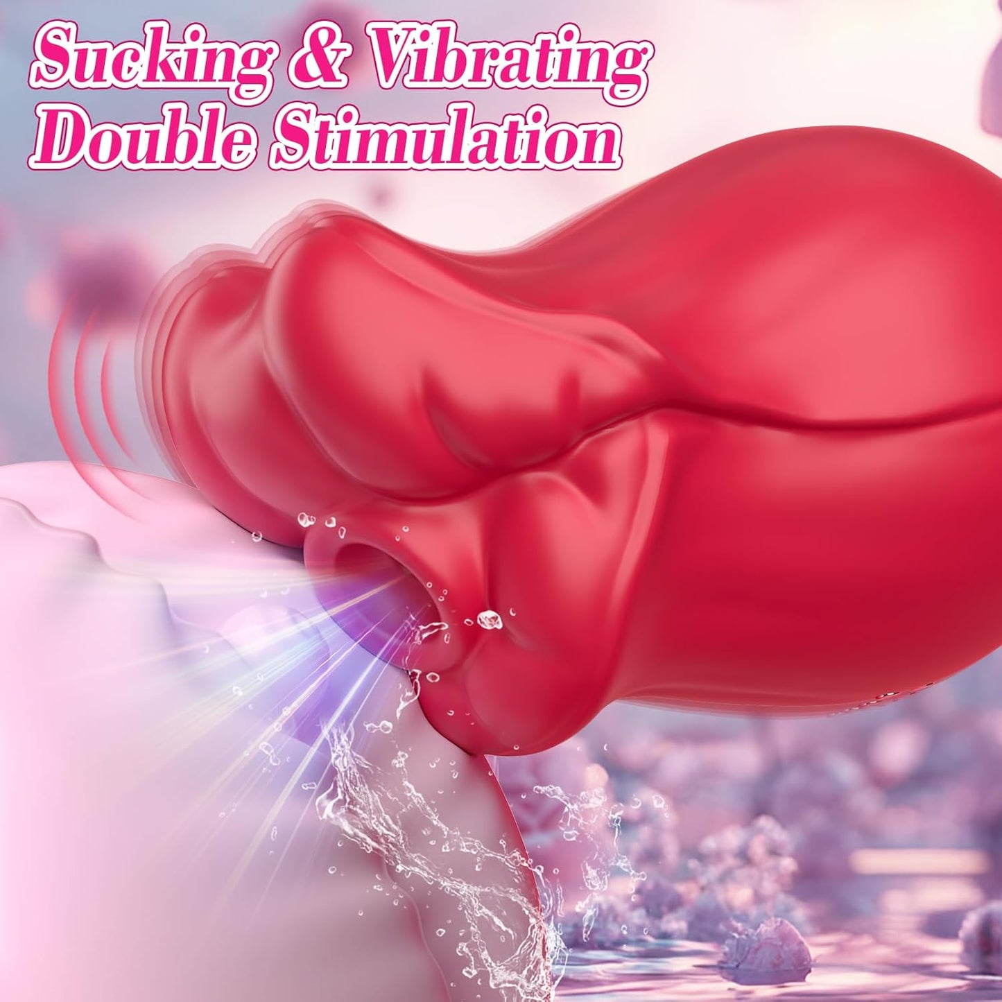 Clitoral Sucking Vibrator Rose Toy - Nipple Pussy Clit Sucker Mouth Oral Vibrators with 9 Suction & 6 Vibrating Modes, Clitoris Stimulator Suction Vibrator Women Sex Toy for Female Couple Pleasure - SinfulX - 