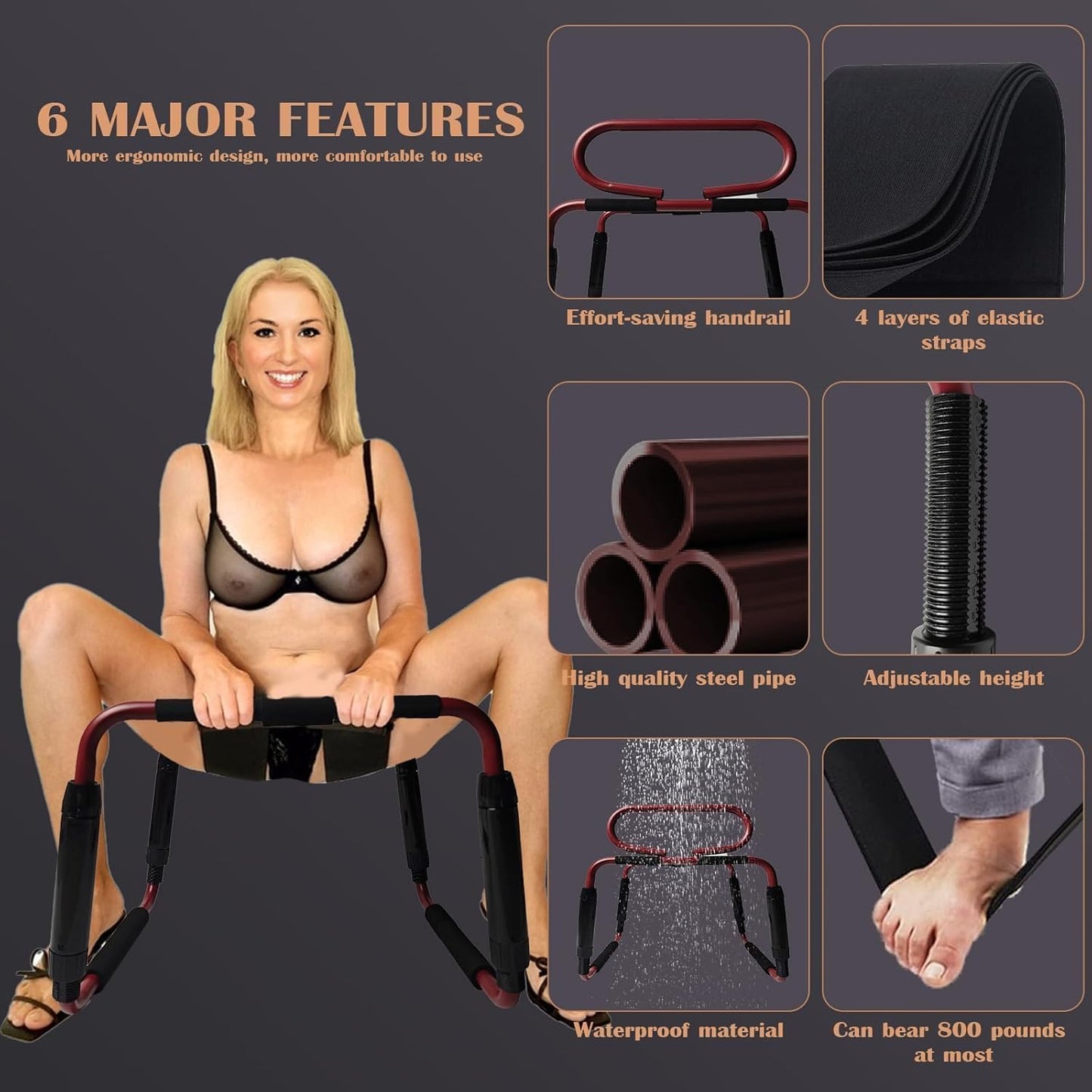 FlexThrone Adjustable Weightless Sex Position Chair - SinfulX - 