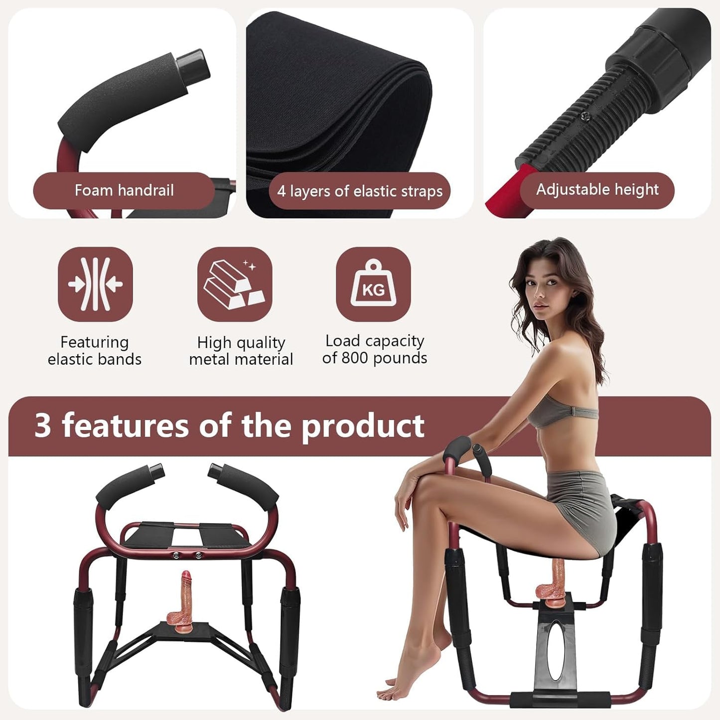 FlexBounce Adjustable Sex Position Chair with Dildo - SinfulX - 