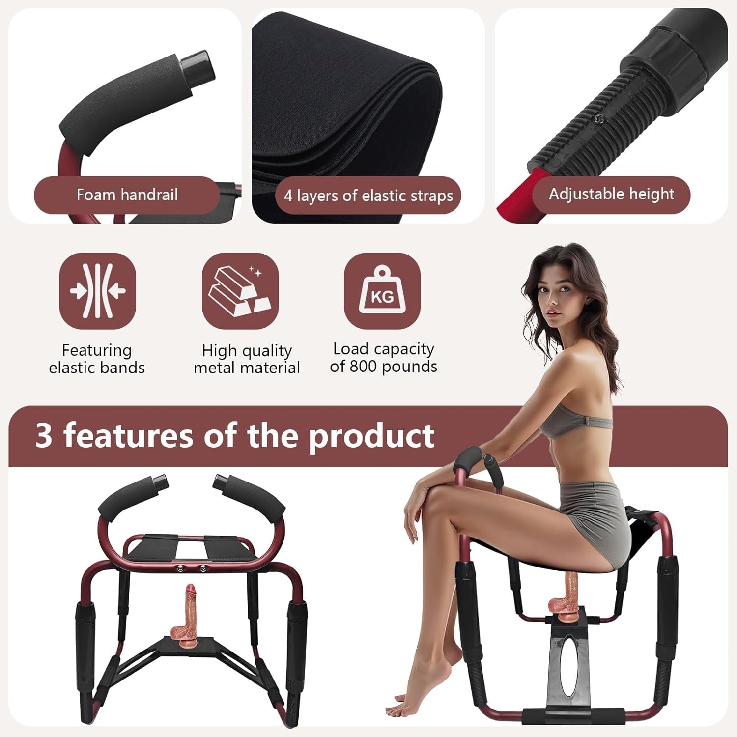 FlexBounce Adjustable Sex Position Chair with Dildo - SinfulX - 