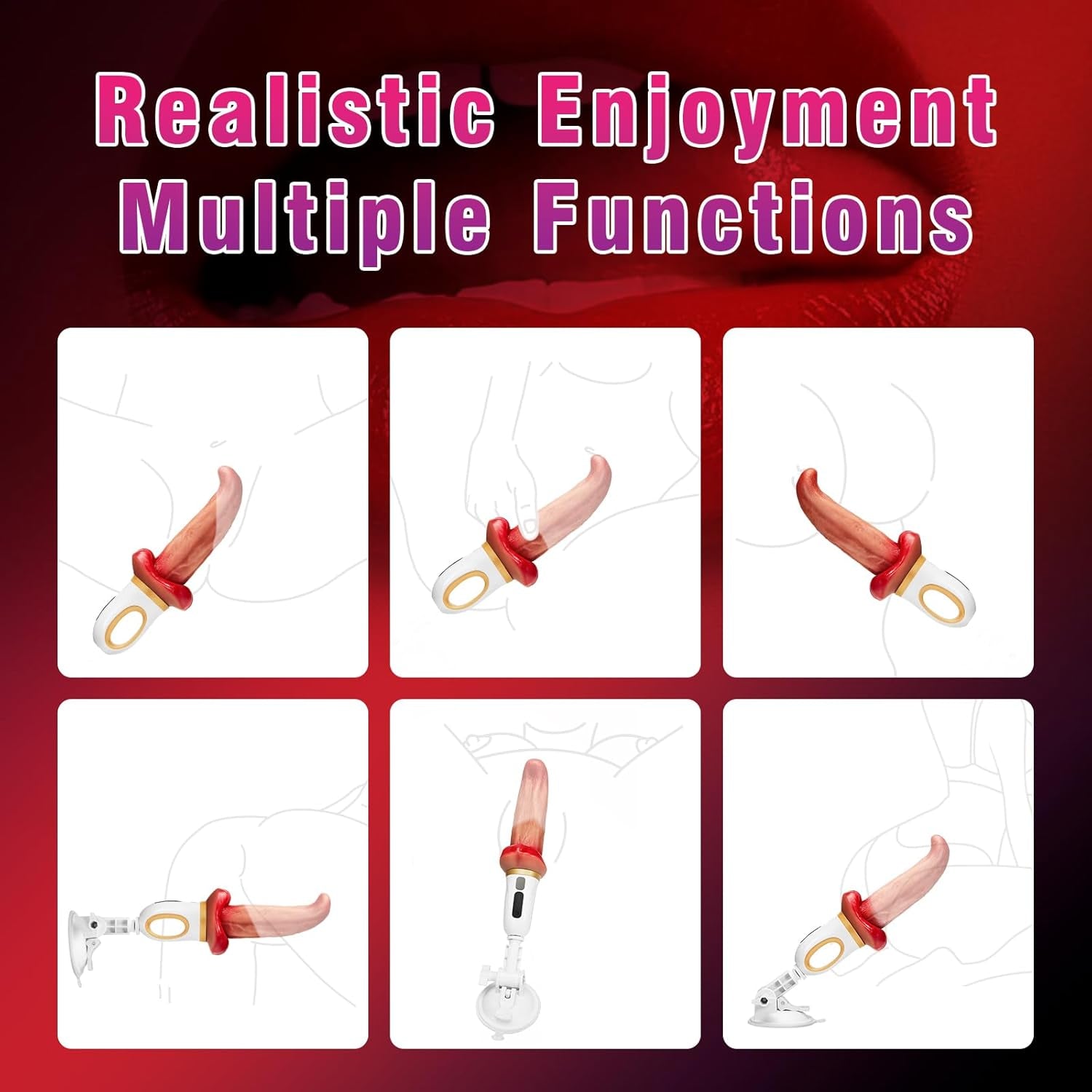 TongueRide Heated Dildo Thrust Machine - SinfulX - 