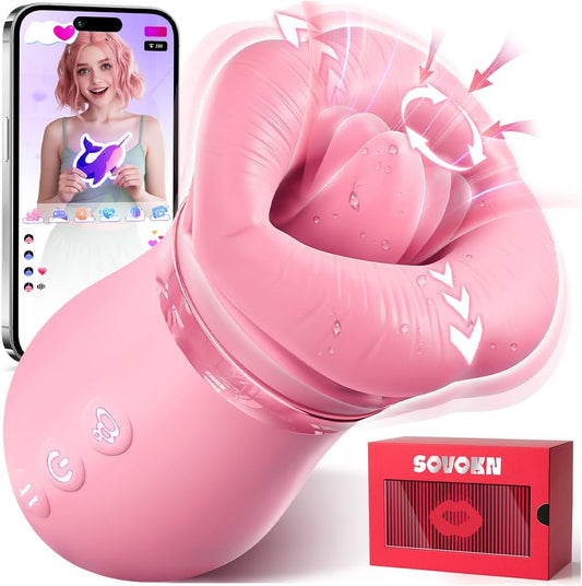 Vibrator Adult Sex Toys for Women -  5IN1 Mouth Sucking Vibrator Rose Sex Toy, 10 Tongue Licking, 3 Auto & 1 Manual Sucking Adult Toys New APP, Anal Clit Nipple Vibrators Female Couples Sex Toys