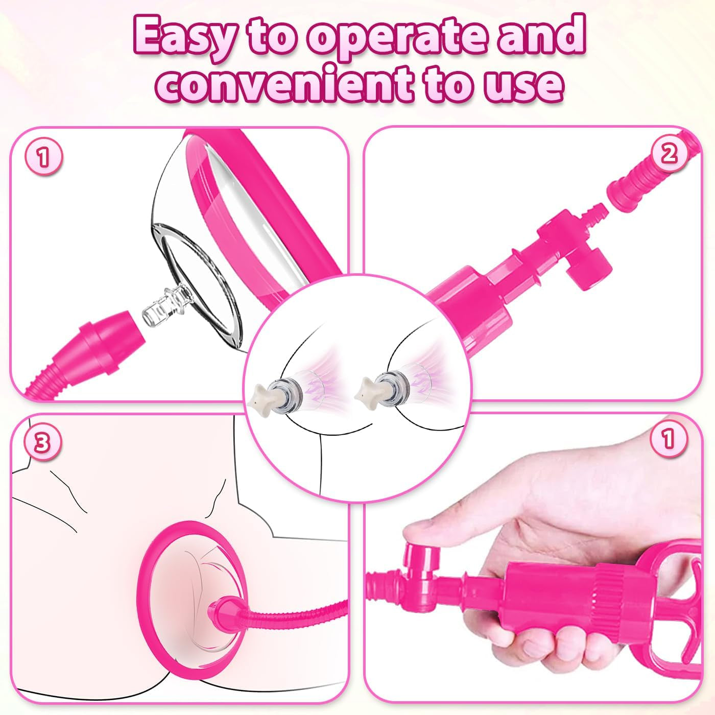 BlushCovet Pink Pussy Pump | Clitoral & Nipple Suction Set