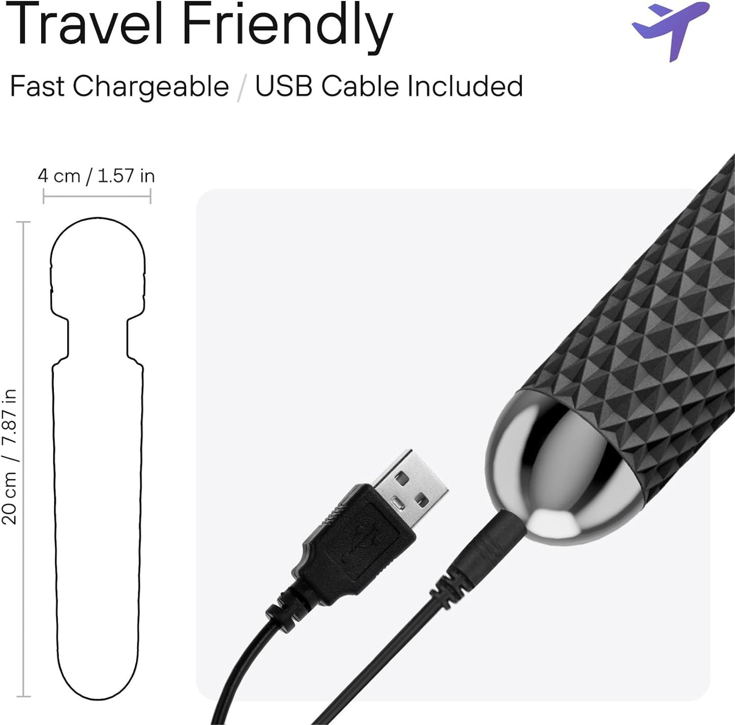 ObsidianPrism Wand Vibrator 20 Patterns 8 Speeds Waterproof - SinfulX - Personal Care > Sexual Wellness > Wand Vibrator