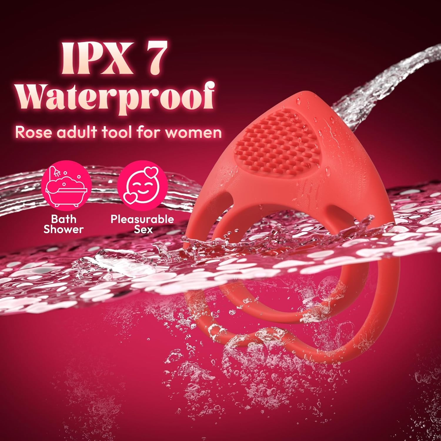 HeartSync Cock Ring Clit Stimulator 9 Modes Silicone - SinfulX - Personal Care > Sexual Wellness > Couples Cock Ring