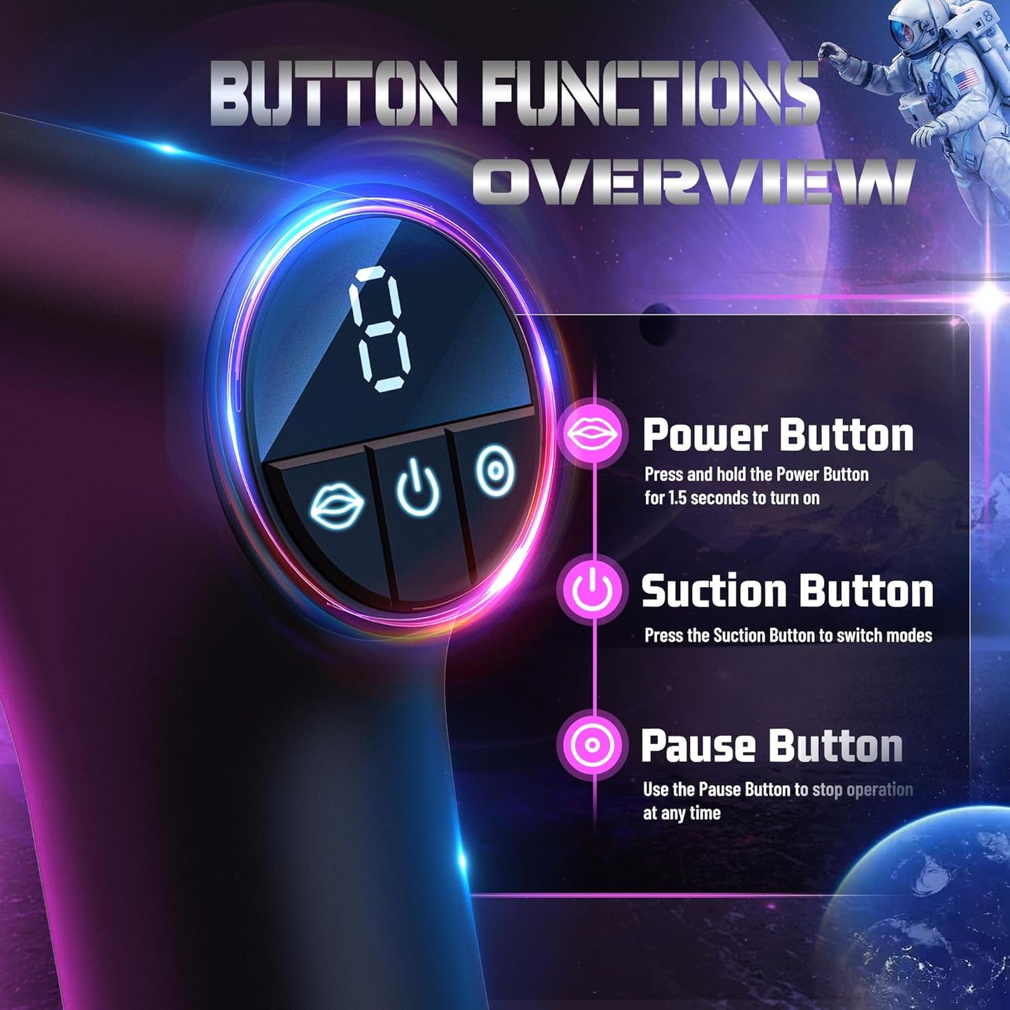 Automatic Penis Enlargement Pump for Men Erection with 6 Training Modes, 3 Suction Mode, Electric Water Penis Pump Cock Penis Vacuum Pump with 2 Replaceable Silicone Rings for Male Erection Training - SinfulX - 