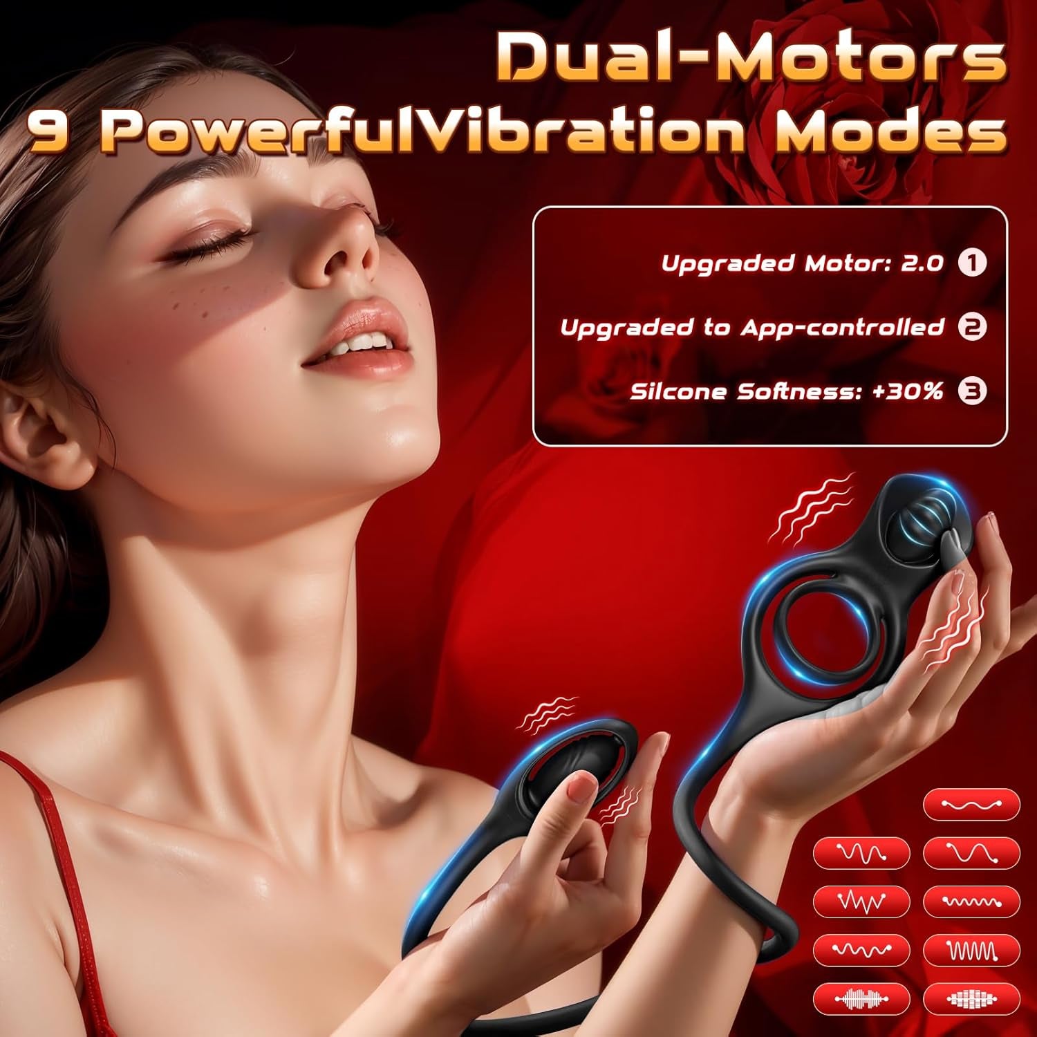 Vibrating Cock Ring with Anal Plug, 3 in 1 Prostate Massager Vibrating Butt Plug with APP Control 9 Vibration Modes Clitoral Stimulator, Anal Toys Penis Ring Vibrator Adult Sex Toy for Men Couples