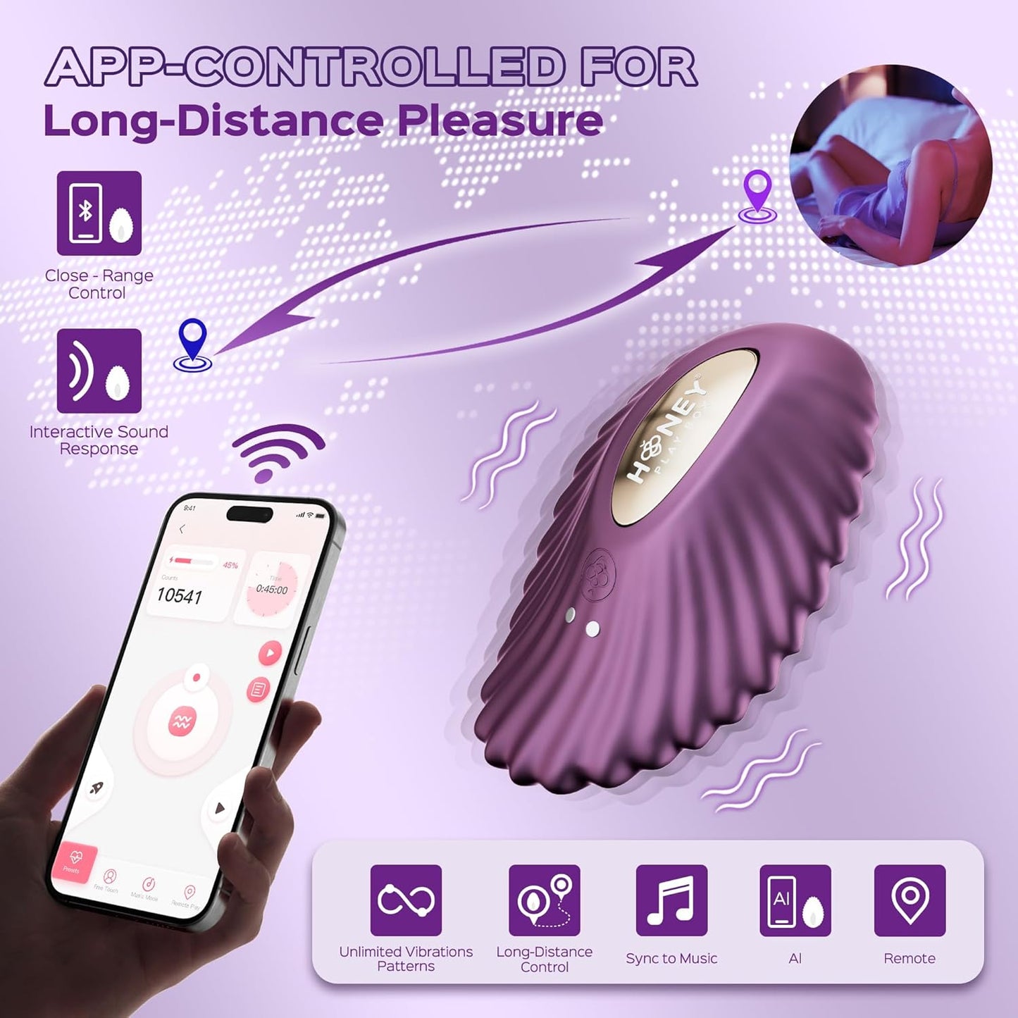 PearlSync APP Wearable Panty Vibrator 9 Modes - SinfulX - Personal Care > Sexual Wellness > Panty Vibrator
