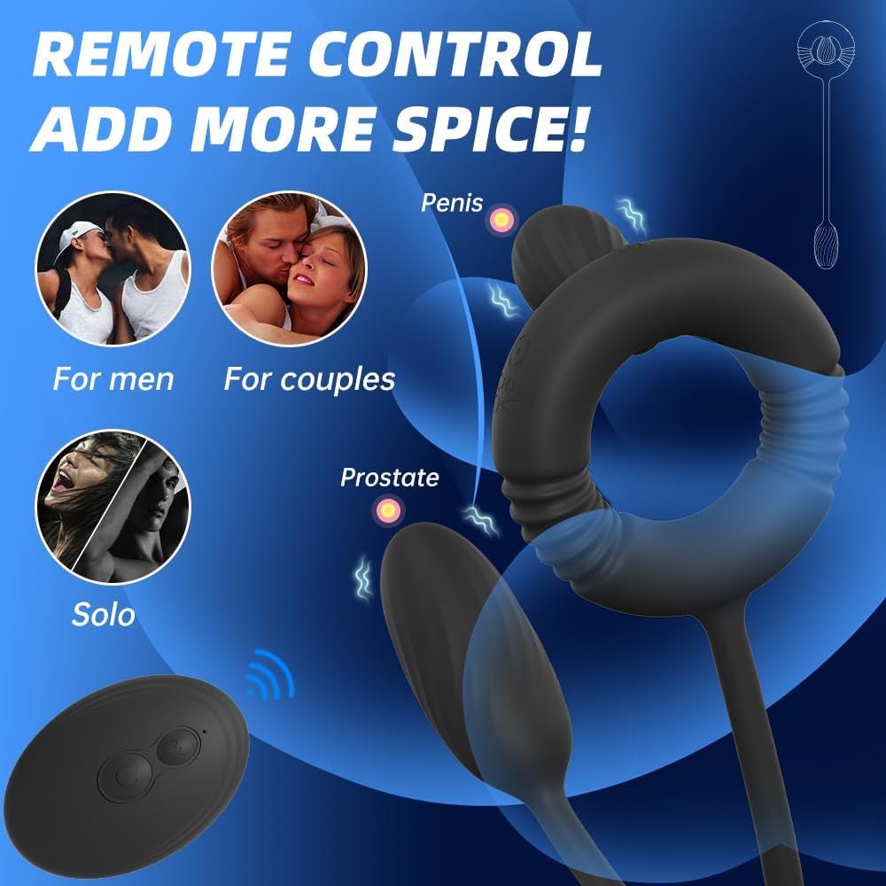 NexusForce Remote Cock Ring Prostate Massager 10 Modes Silicone - SinfulX - Personal Care > Sexual Wellness > Prostate Massager Cock Ring