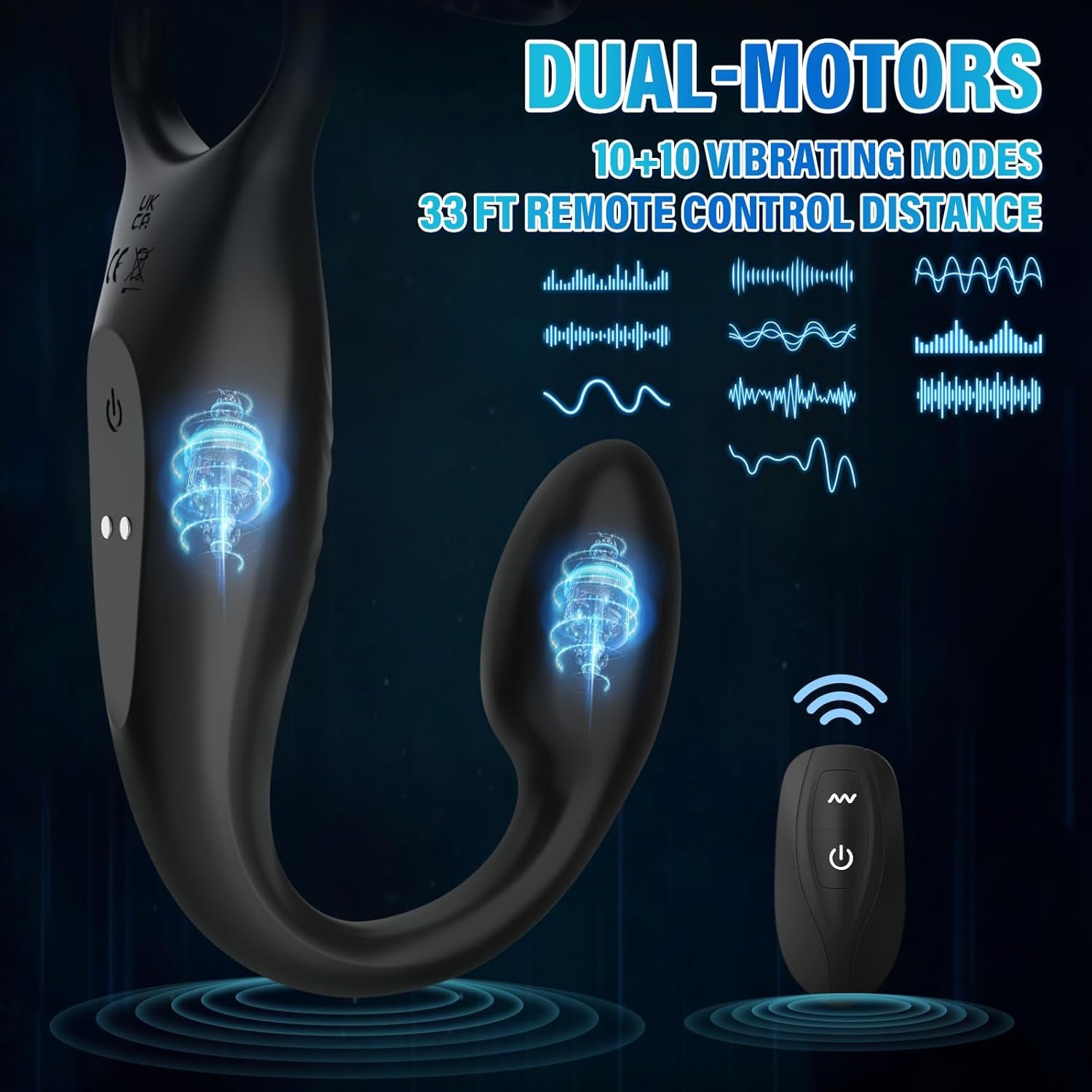 Vibrating Cock Rings Anal Vibrator - Mens Anal Sex Toy Prostate Massager Vibrator with 10 Modes, Remote Control Vibrating Butt Plug Penis Scrotum Stimulator, Male Vibrator Couple Anus Anal Toy