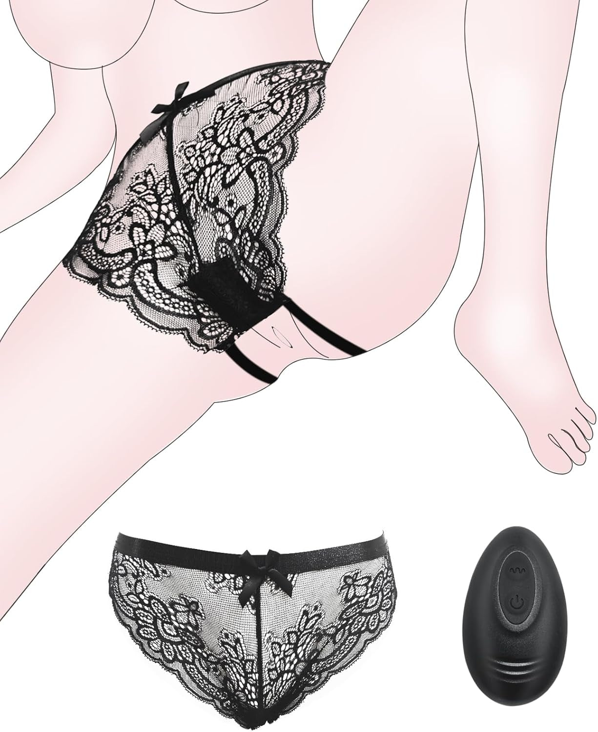 VelvetOpen Remote Open Crotch Vibrating Panties - SinfulX - Personal Care > Sexual Wellness > Panty Vibrator