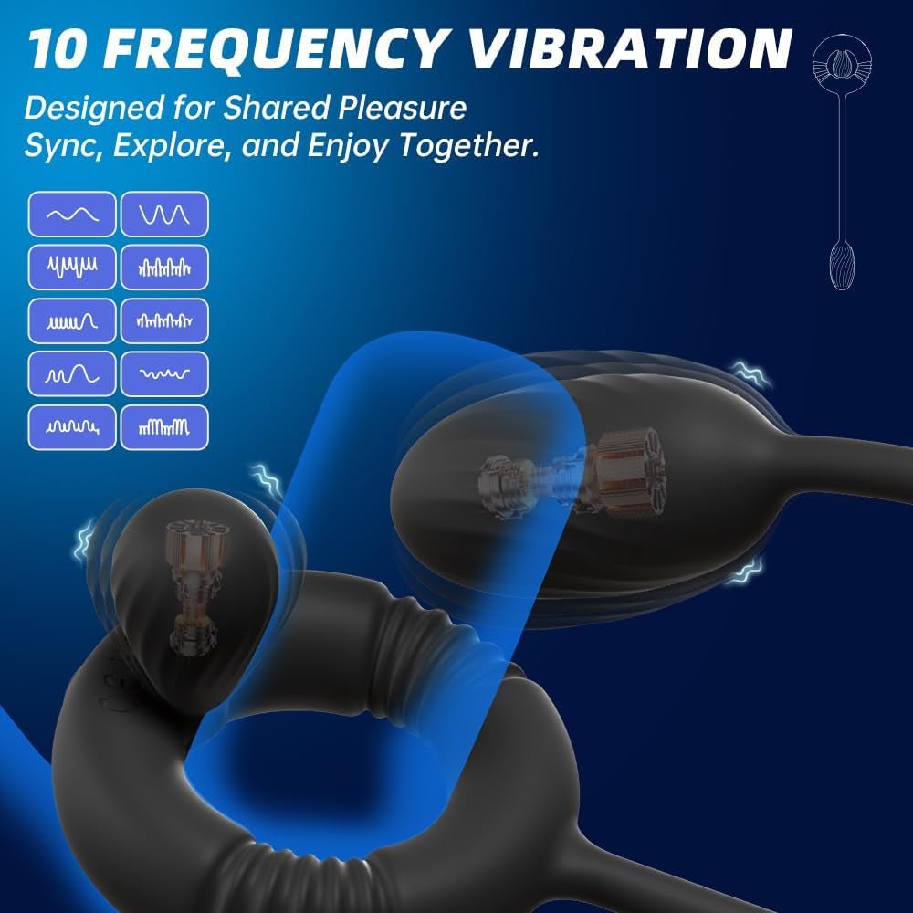 NexusForce Remote Cock Ring Prostate Massager 10 Modes Silicone - SinfulX - Personal Care > Sexual Wellness > Prostate Massager Cock Ring