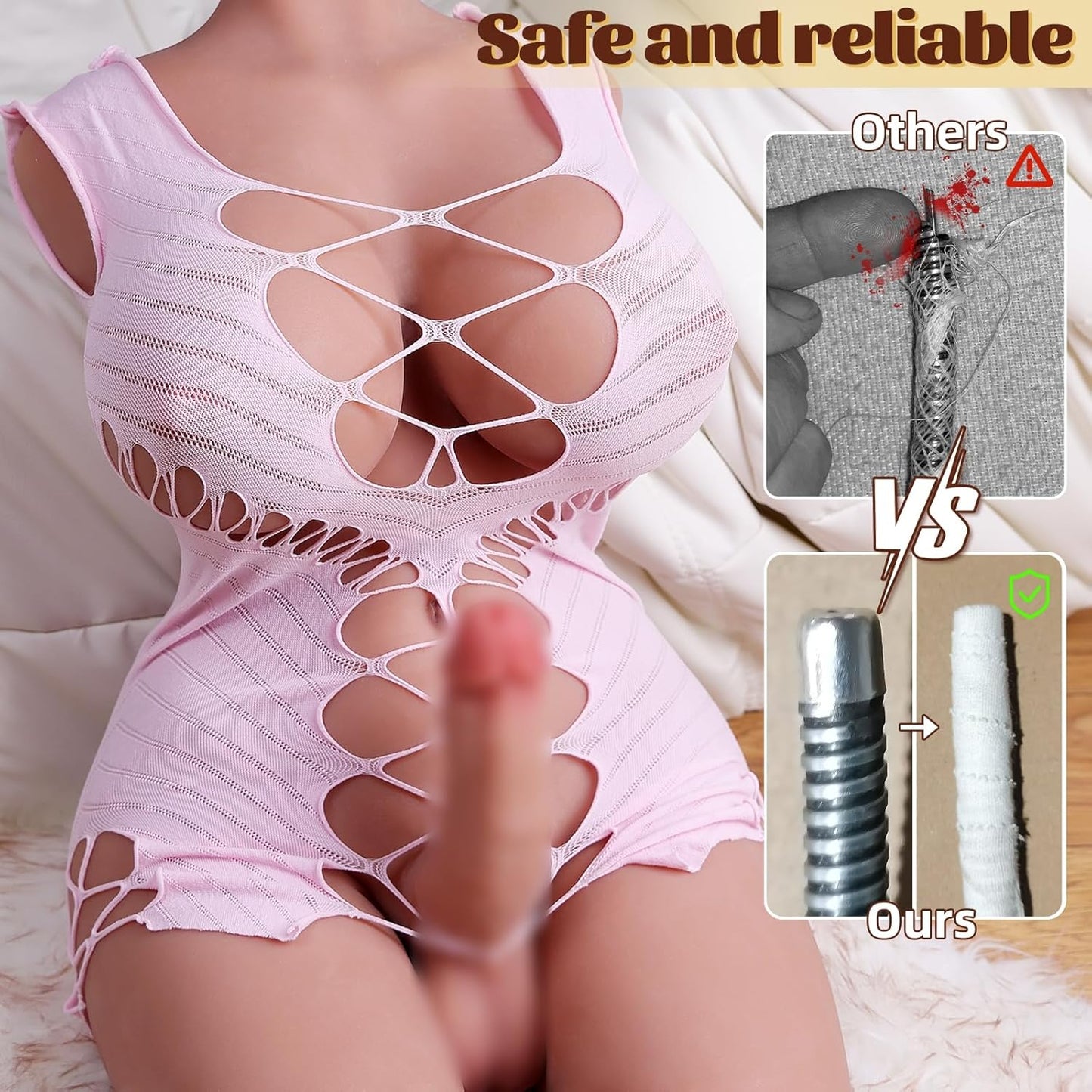 Shemale Sex Doll Torso Male Masturbators with Big Breasts and Huge Dildo, Full Size Sex Doll with Hard Cock and Tight Anal, Realistic Sex Toys with Penis for Women Men Gay Couple 38 LB Adult Toys - SinfulX - 